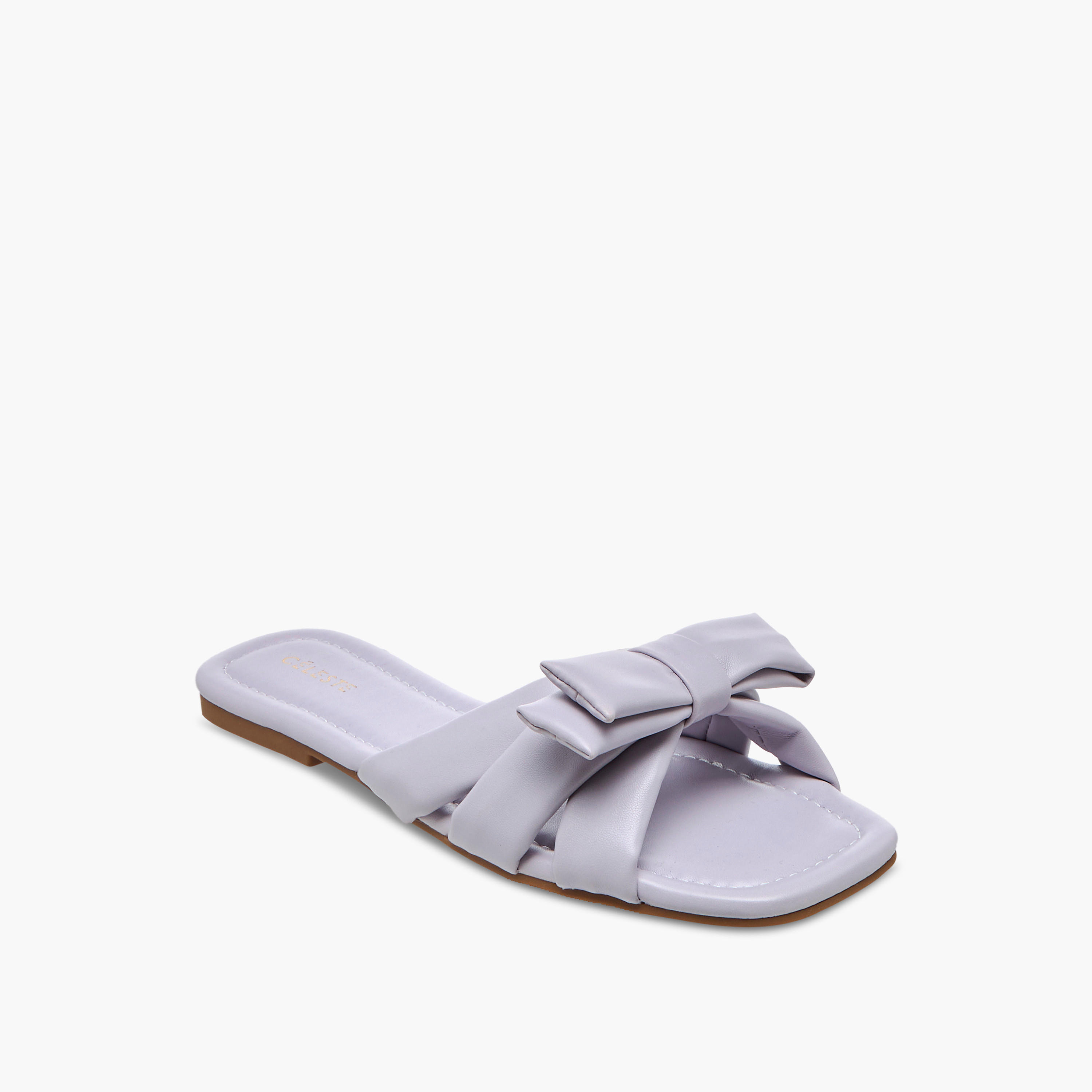 صندل مسطح سهل الارتداء بتفاصيل فيونكة للنساء من سيليست-women-shoes-flats-sandals-image-2