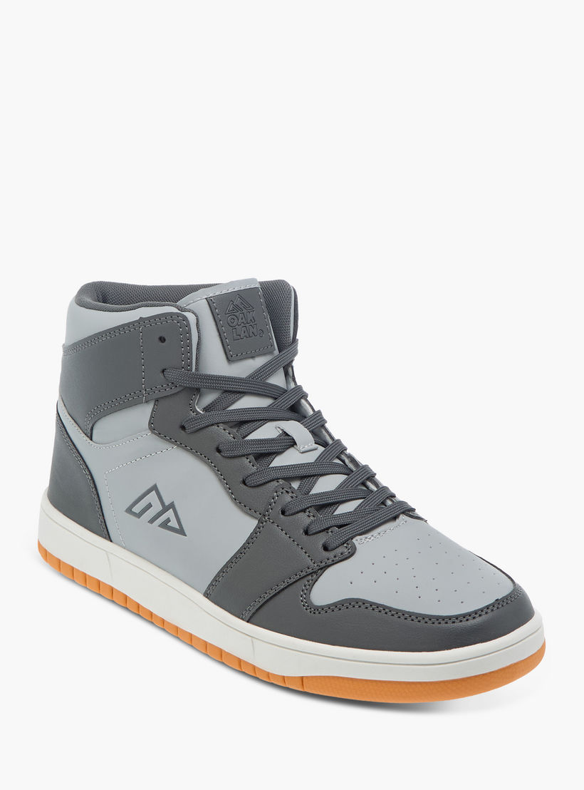Oaklan by Shoexpress Panelled High Cut Sneakers with Lace-Up Closure-men-shoes-sneakers-image-2