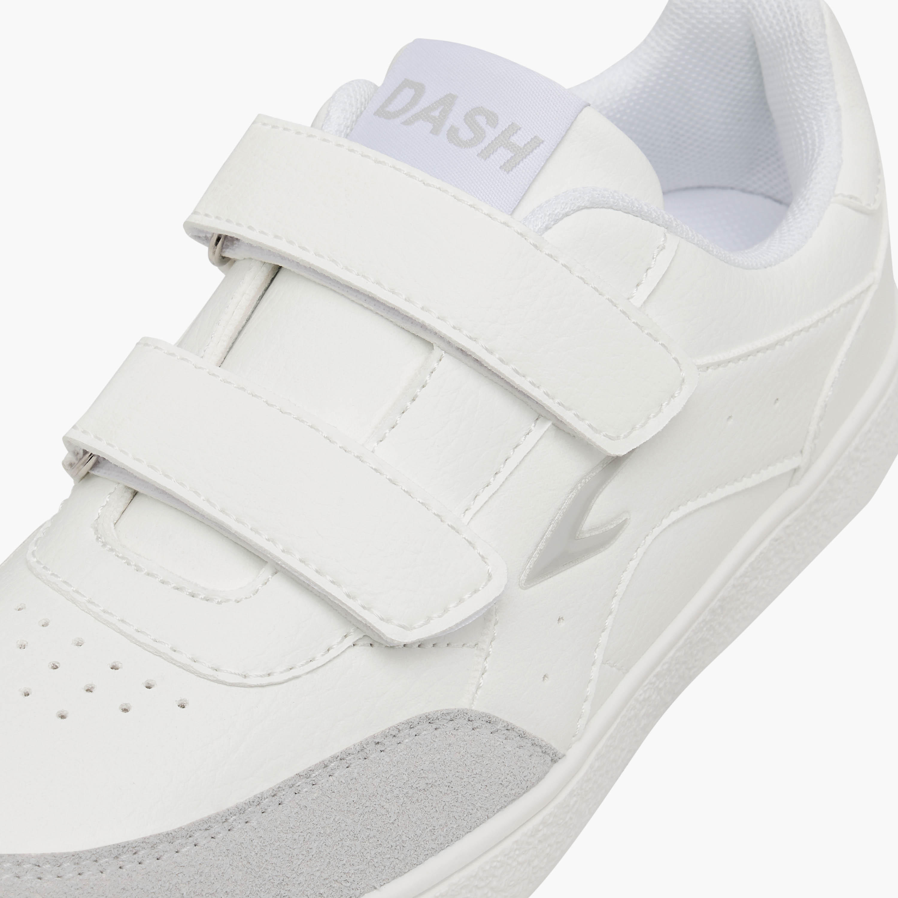 Dash Logo Detail Sneakers with Hook and Loop Closure-boys-shoes-schoolshoes-image-4