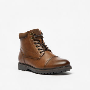LBL By Shoexpress Textured Chukka Boots with Zip Closure-men-winterwear-boots-image-1