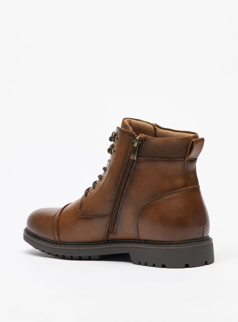 LBL By Shoexpress Textured Chukka Boots with Zip Closure-men-shoes-boots-image-2
