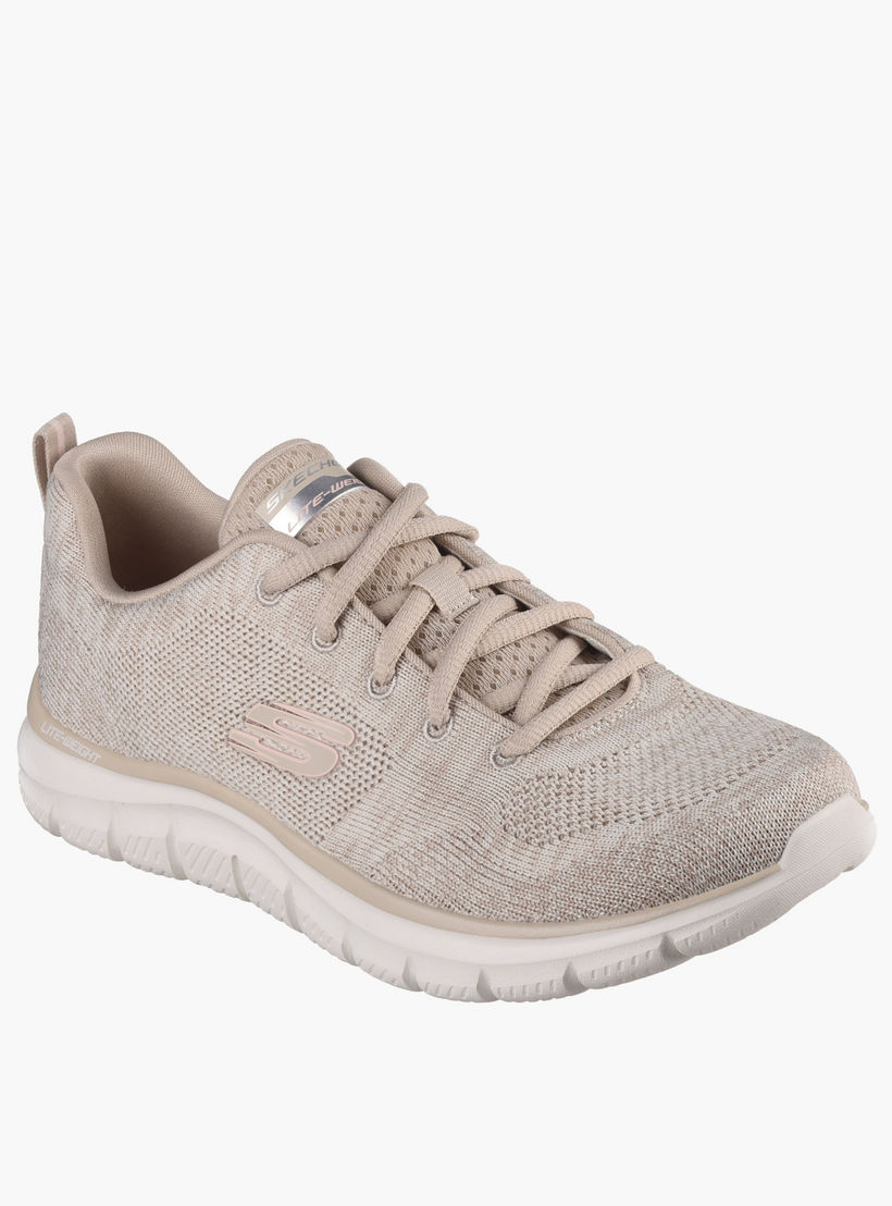 Skechers Women TRACK Logo Lace-Up Sports Shoes-sports-women-shoes-image-4