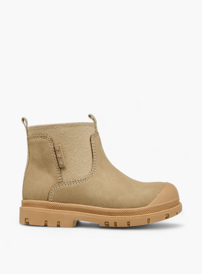 Barefeet Panelled High Top Ankle Boots with Zip Closure-boys-shoes-boots-image-3