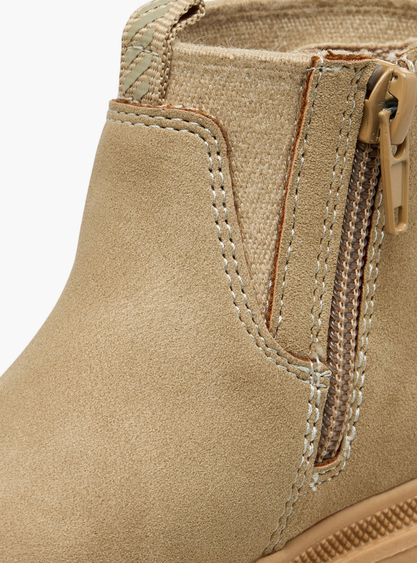 Barefeet Panelled High Top Ankle Boots with Zip Closure-boys-shoes-boots-image-6