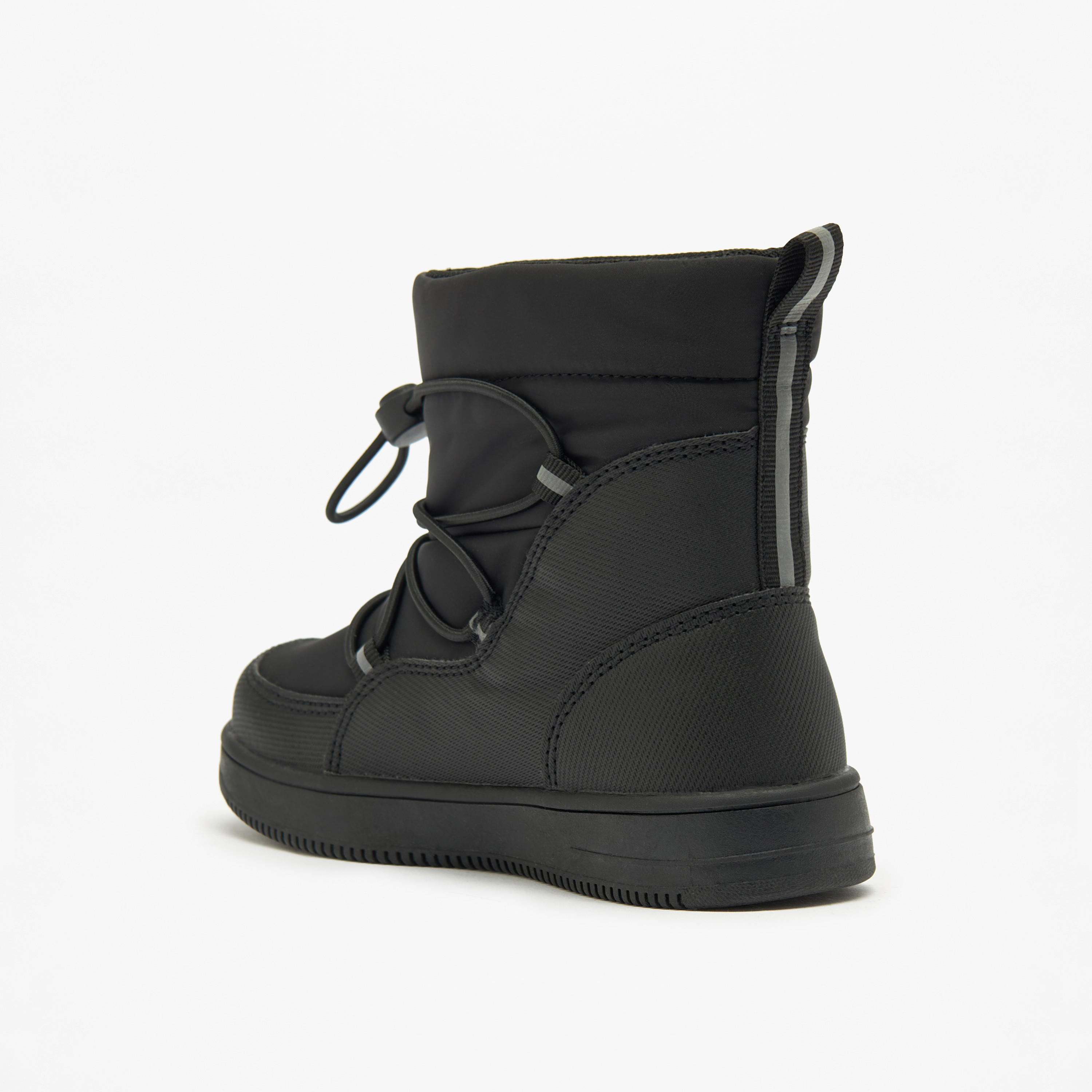 Juniors Solid High Cut Slip-On Boots with Drawstring Detail-boys-shoes-boots-image-2