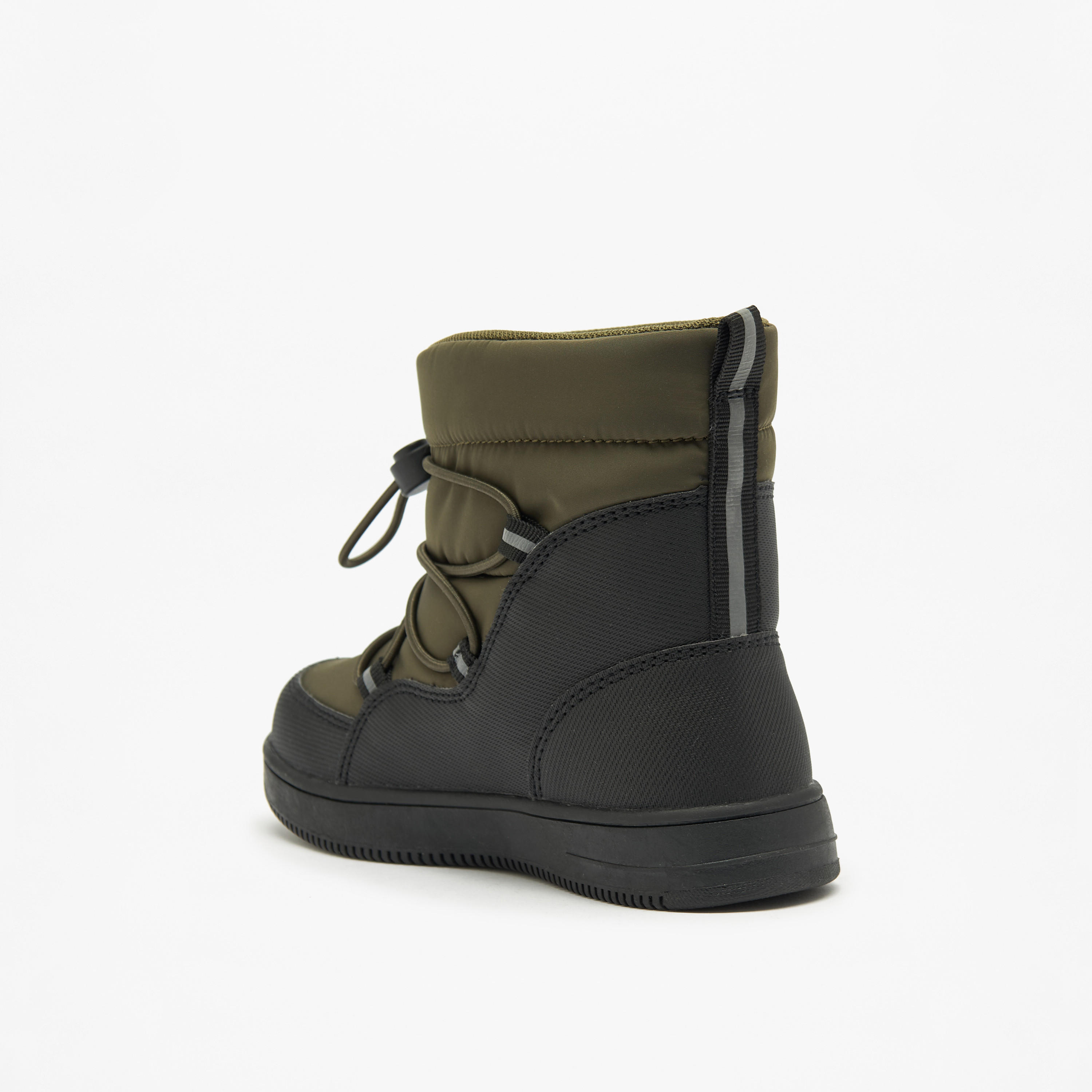 بوت سهل الارتداء سادة بقصة عالية مع تفاصيل رباط من جونيورز-boys-shoes-boots-image-2