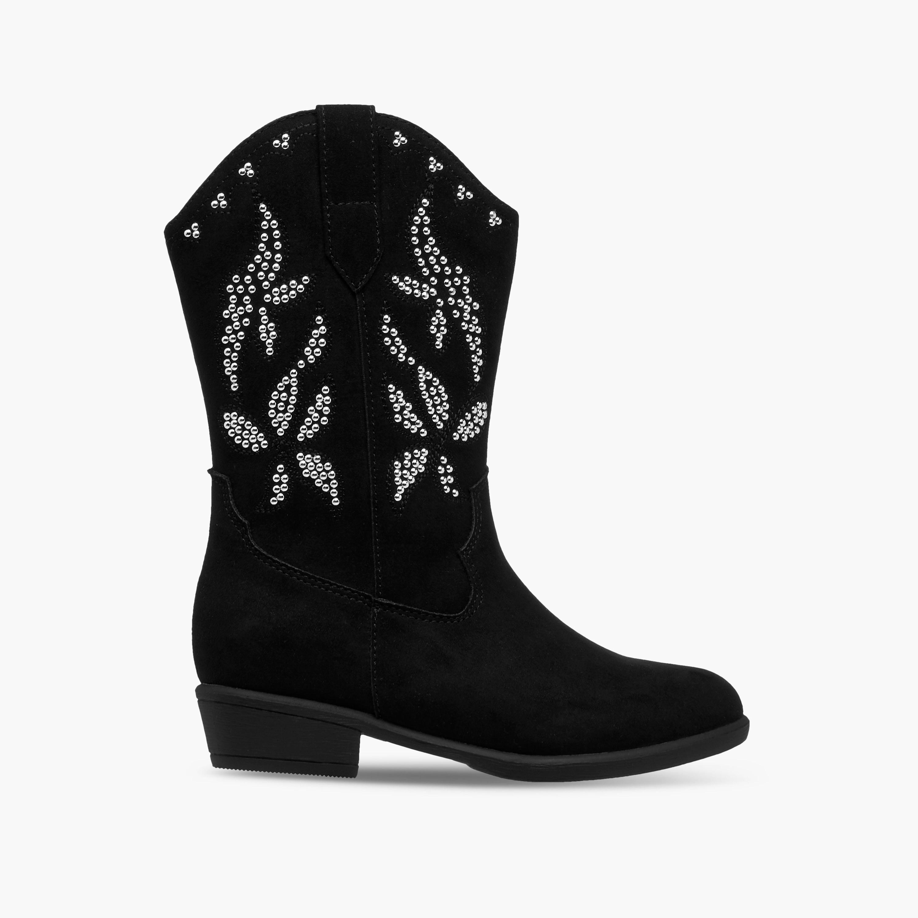 بوت مزين بقصة عالية وسحاب إغلاق من ليتل ميسي-girls-shoes-boots-image-3