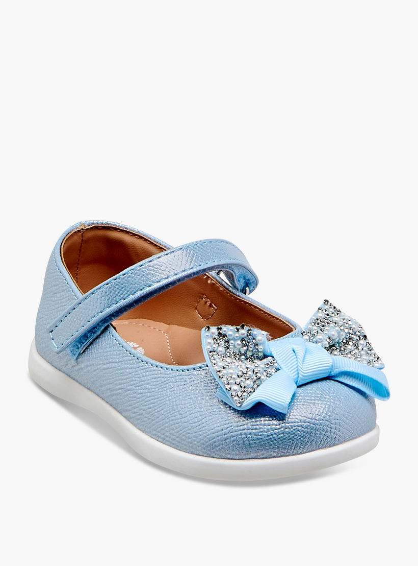 حذاء ماري جين مزين بفيونكة وشريط إغلاق لاصق من بيرفيت-girls-shoes-maryjanes-image-2