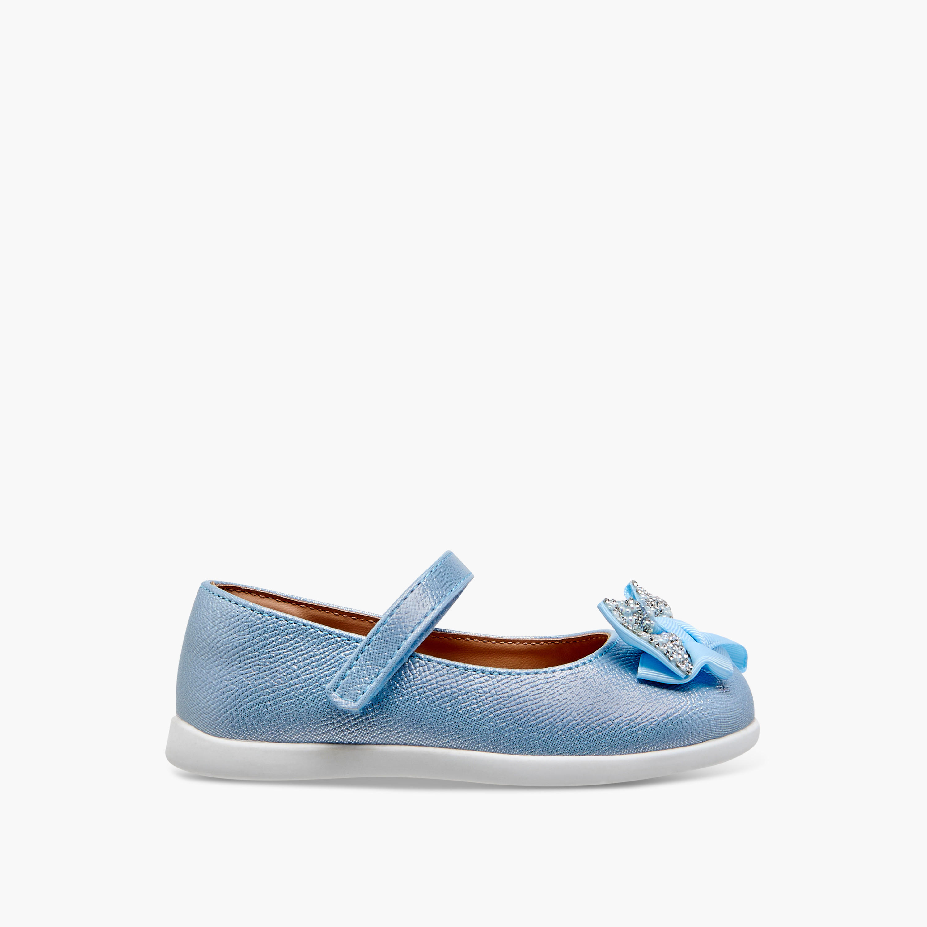 حذاء ماري جين مزين بفيونكة وشريط إغلاق لاصق من بيرفيت-girls-shoes-maryjanes-image-3