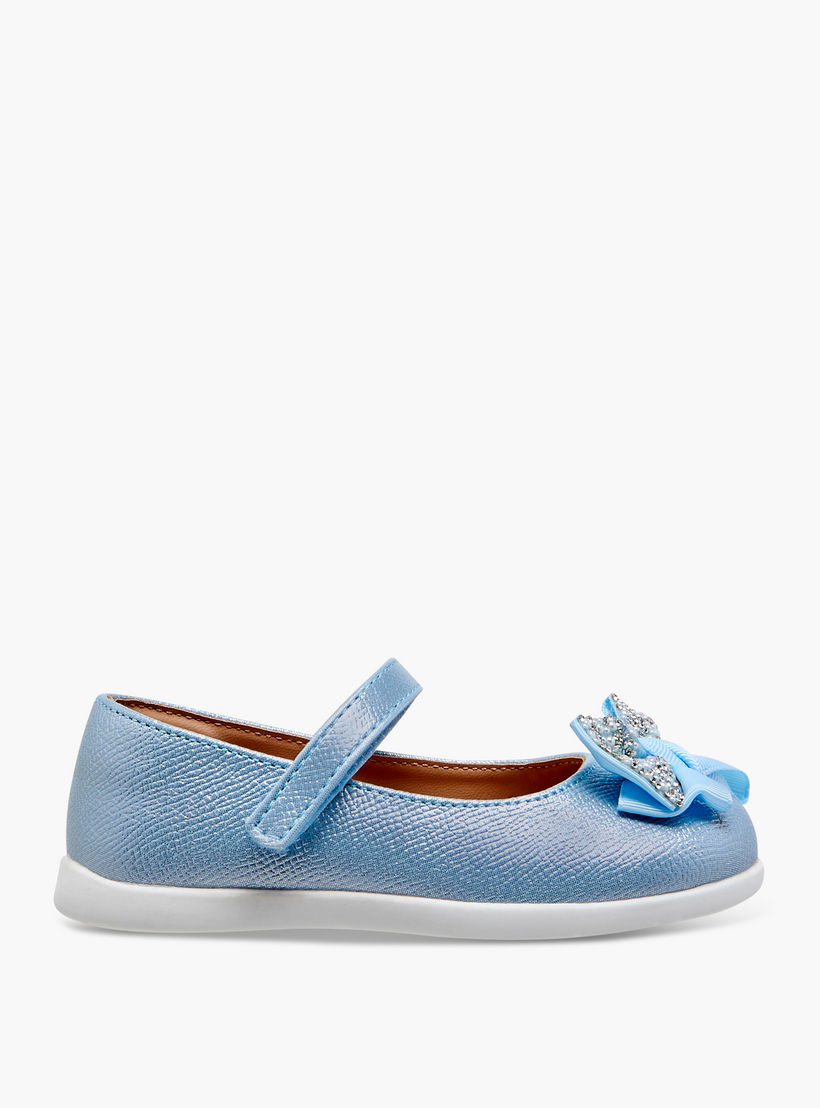 حذاء ماري جين مزين بفيونكة وشريط إغلاق لاصق من بيرفيت-girls-shoes-maryjanes-image-3