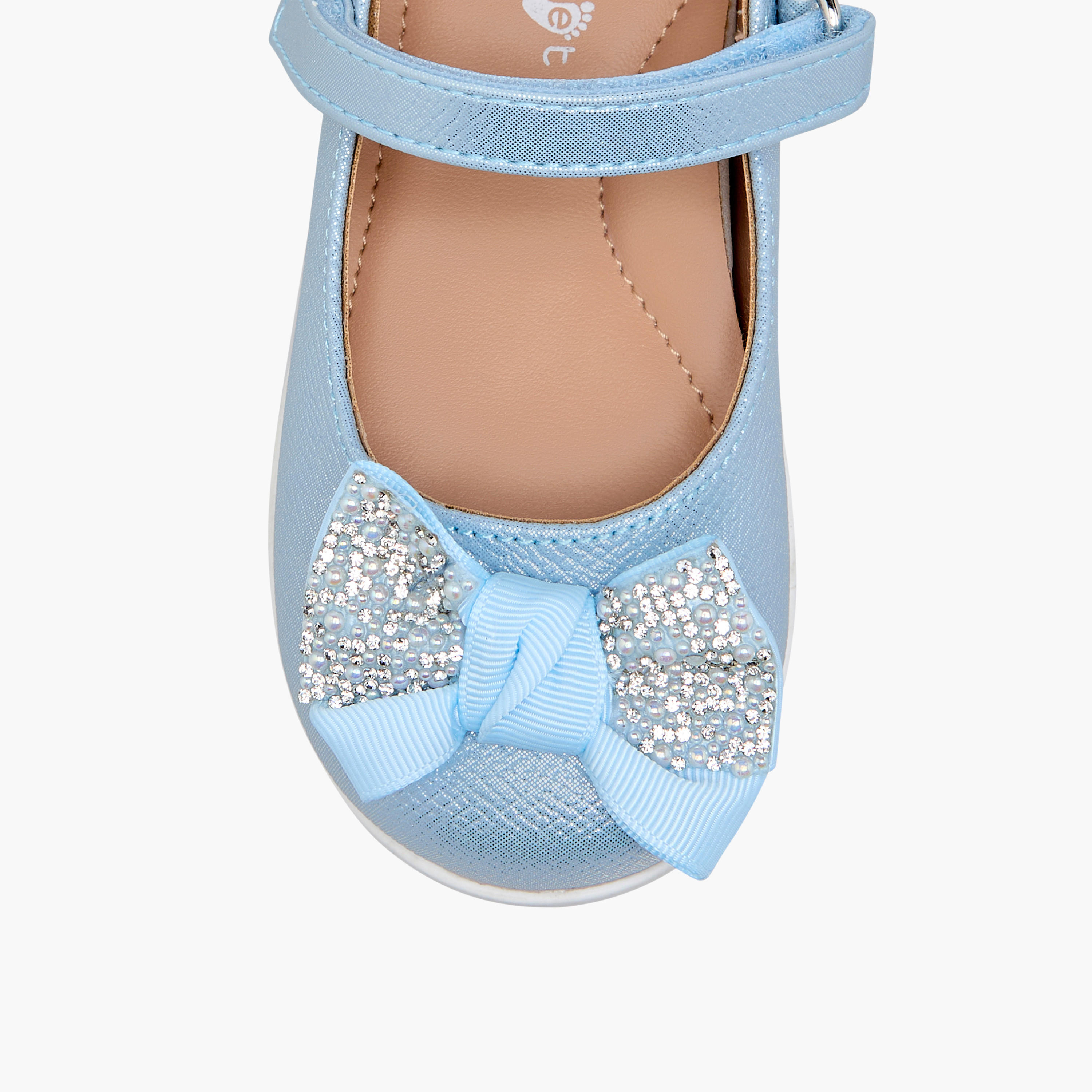 حذاء ماري جين مزين بفيونكة وشريط إغلاق لاصق من بيرفيت-girls-shoes-maryjanes-image-4