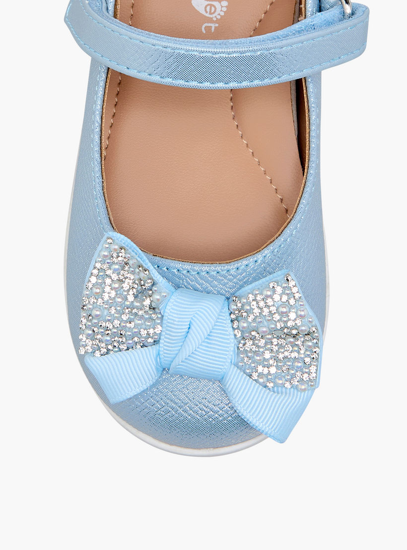 حذاء ماري جين مزين بفيونكة وشريط إغلاق لاصق من بيرفيت-girls-shoes-maryjanes-image-4