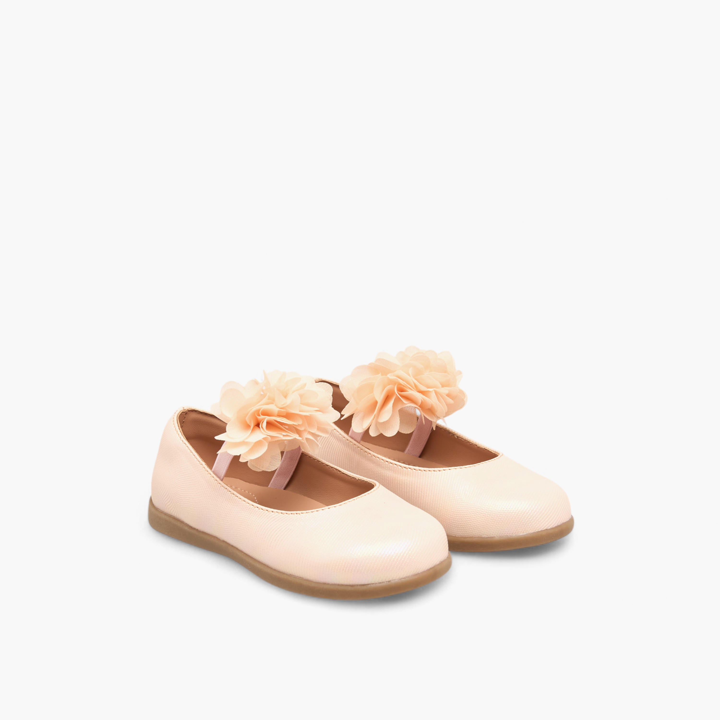 حذاء ماري جين مزين بأزهار مع حزام مطاطي من بيرفيت-girls-shoes-maryjanes-image-1