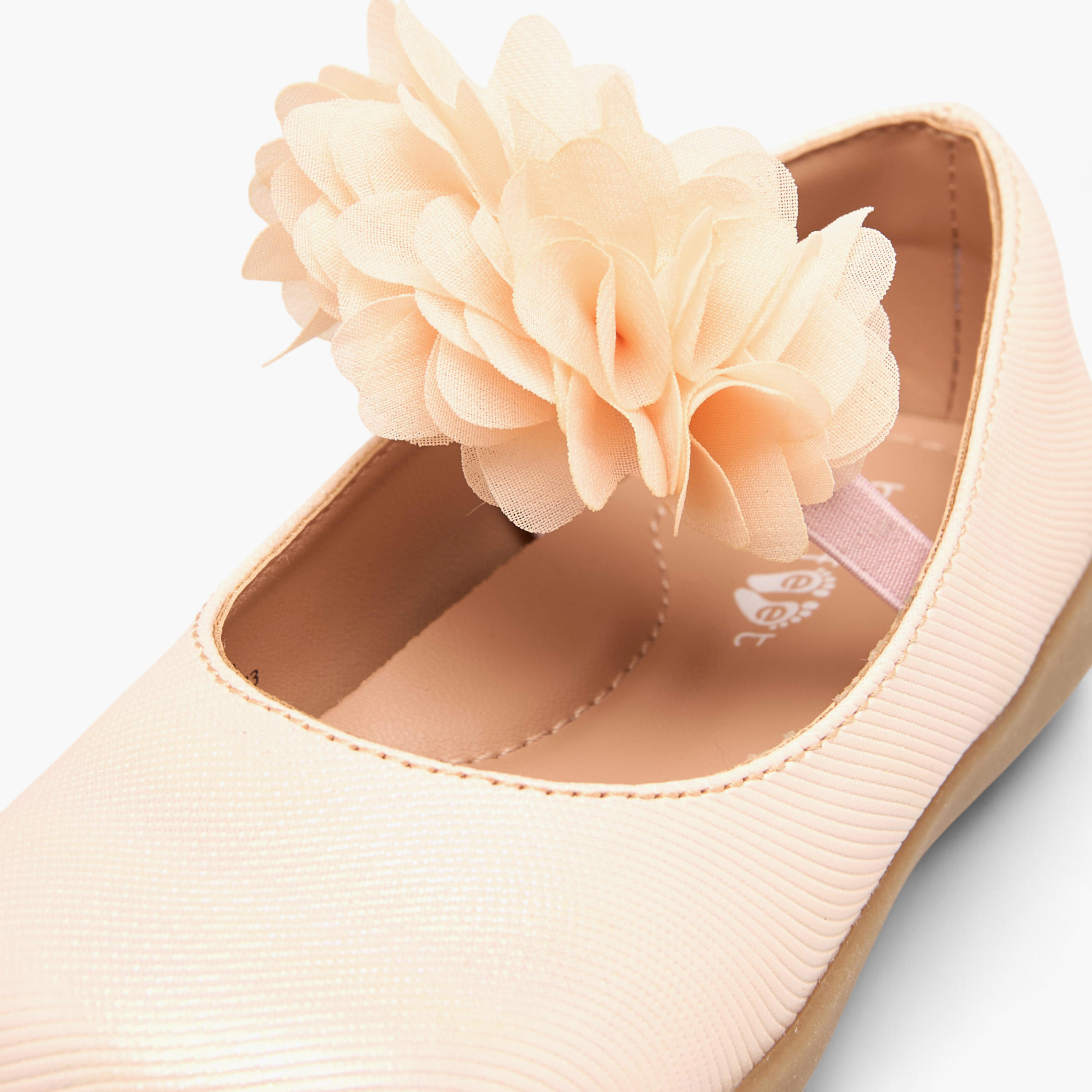 حذاء ماري جين مزين بأزهار مع حزام مطاطي من بيرفيت-girls-shoes-maryjanes-image-4