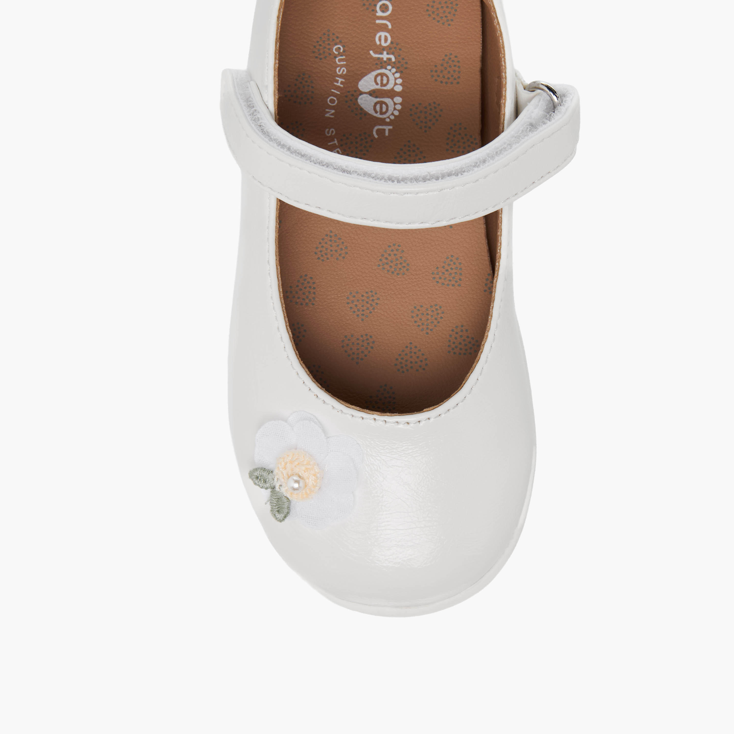 حذاء ماري جين بشريط إغلاق لاصق وزخارف زهور للبنات من بيرفيت-girls-shoes-maryjanes-image-4