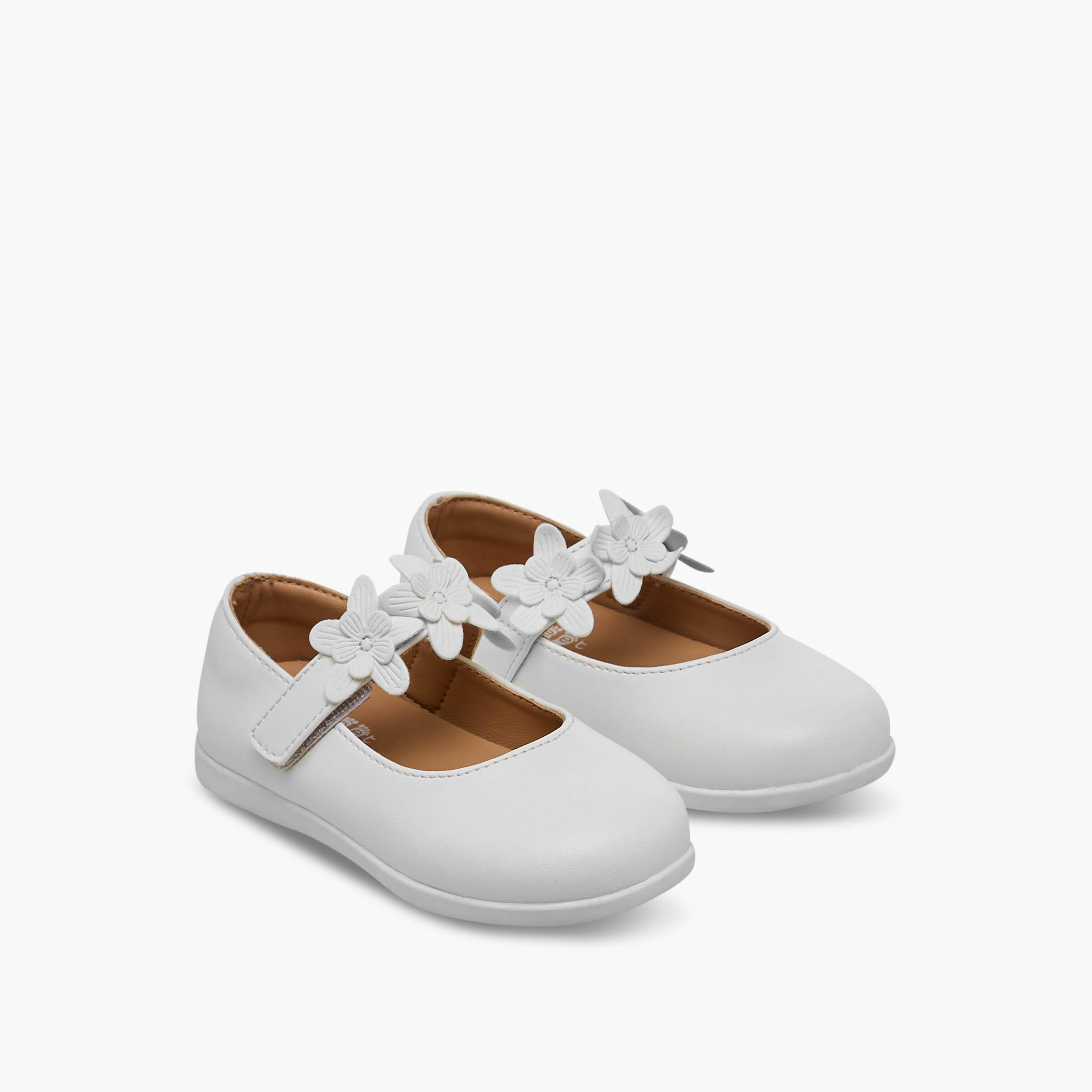 حذاء ماري جين بتزيينات زهرية للبنات من بارفيت-girls-shoes-maryjanes-image-1