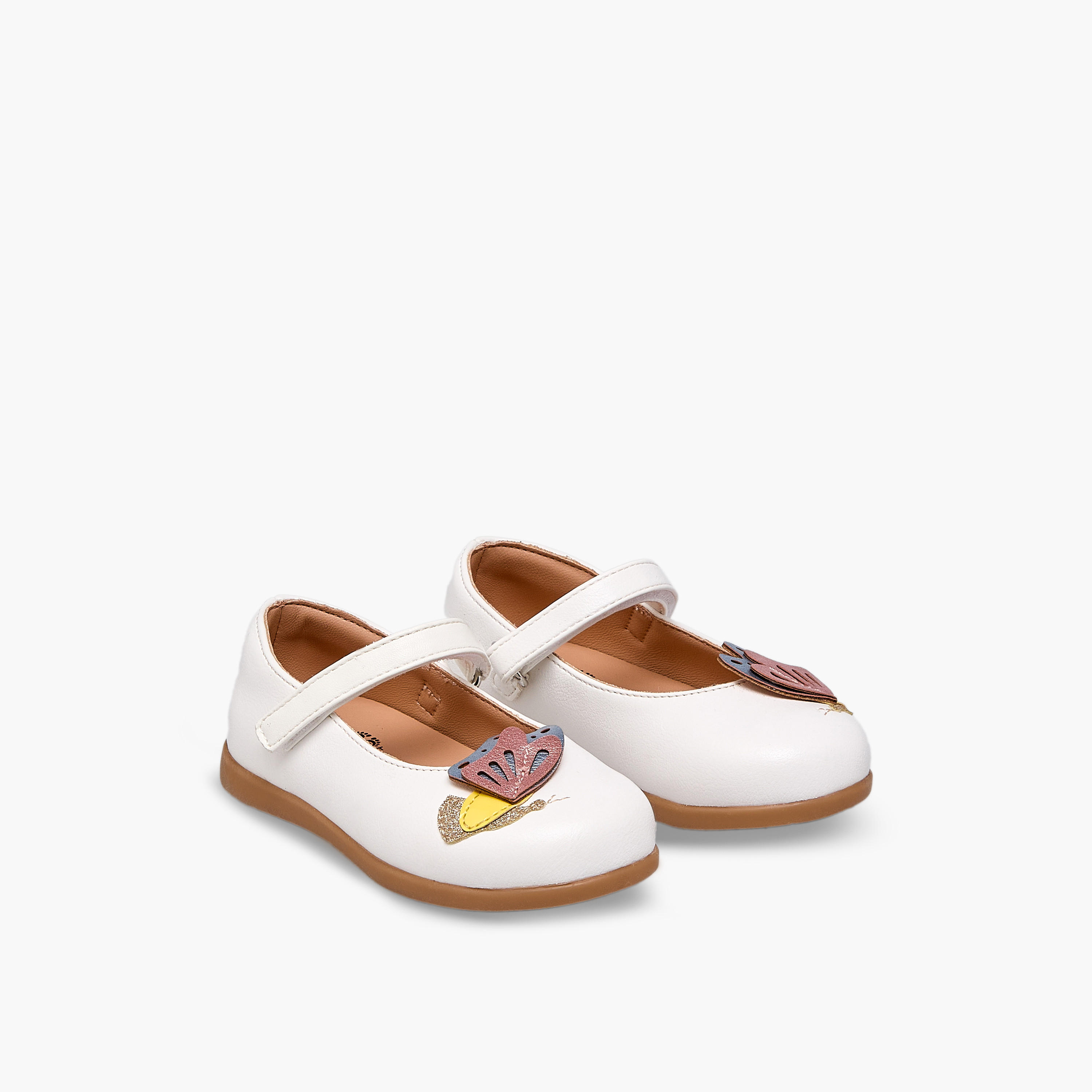 حذاء ماري جين مزين بفراشة للبنات من بيرفيت-girls-shoes-maryjanes-image-1
