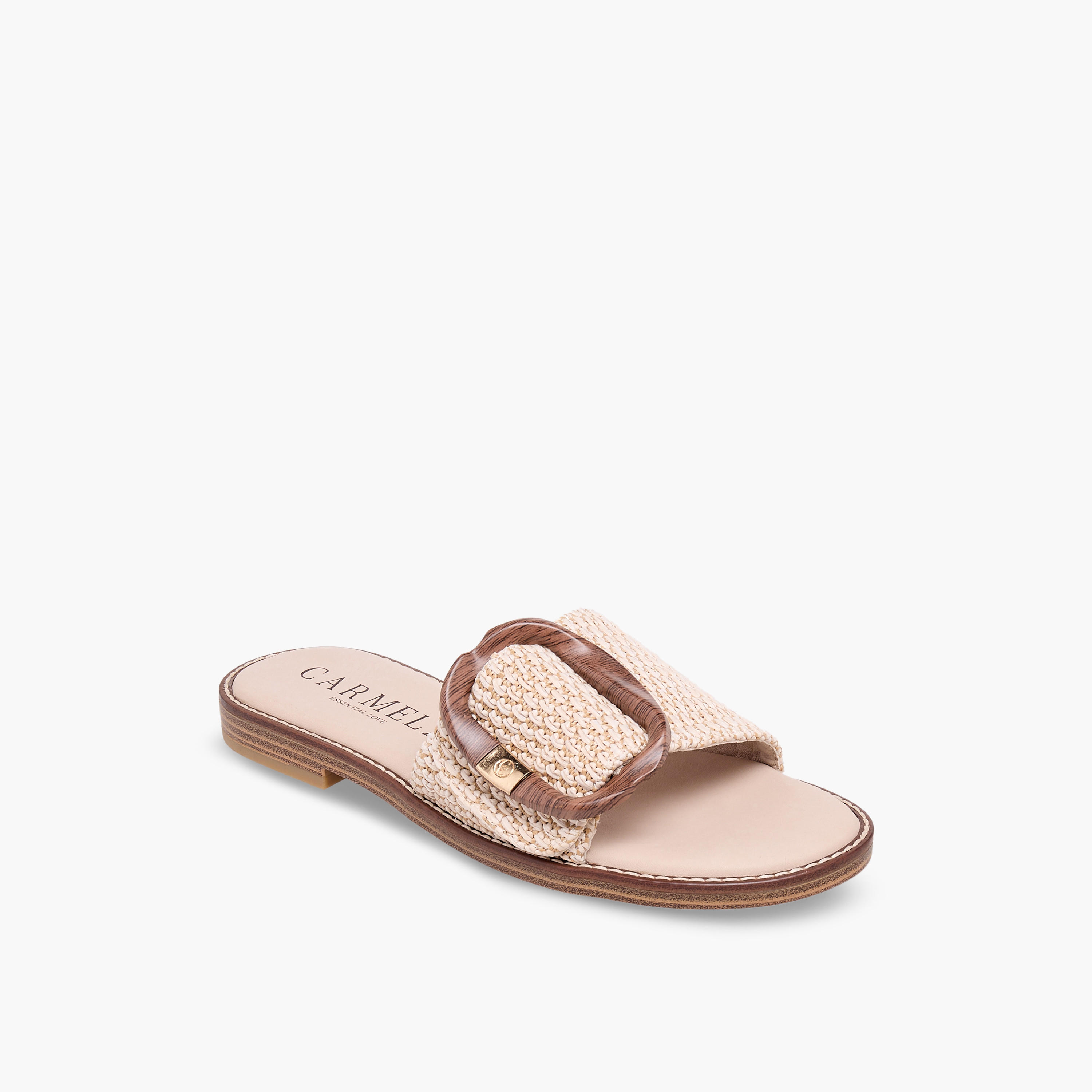 Carmela Women Textured Leather Sandals-women-shoes-flats-sandals-image-2