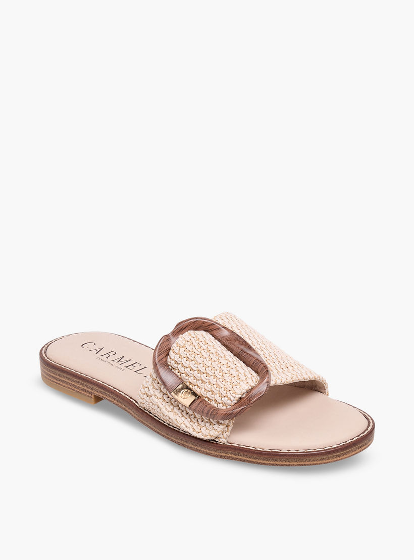 Carmela Women Textured Leather Sandals-women-shoes-flats-sandals-image-2