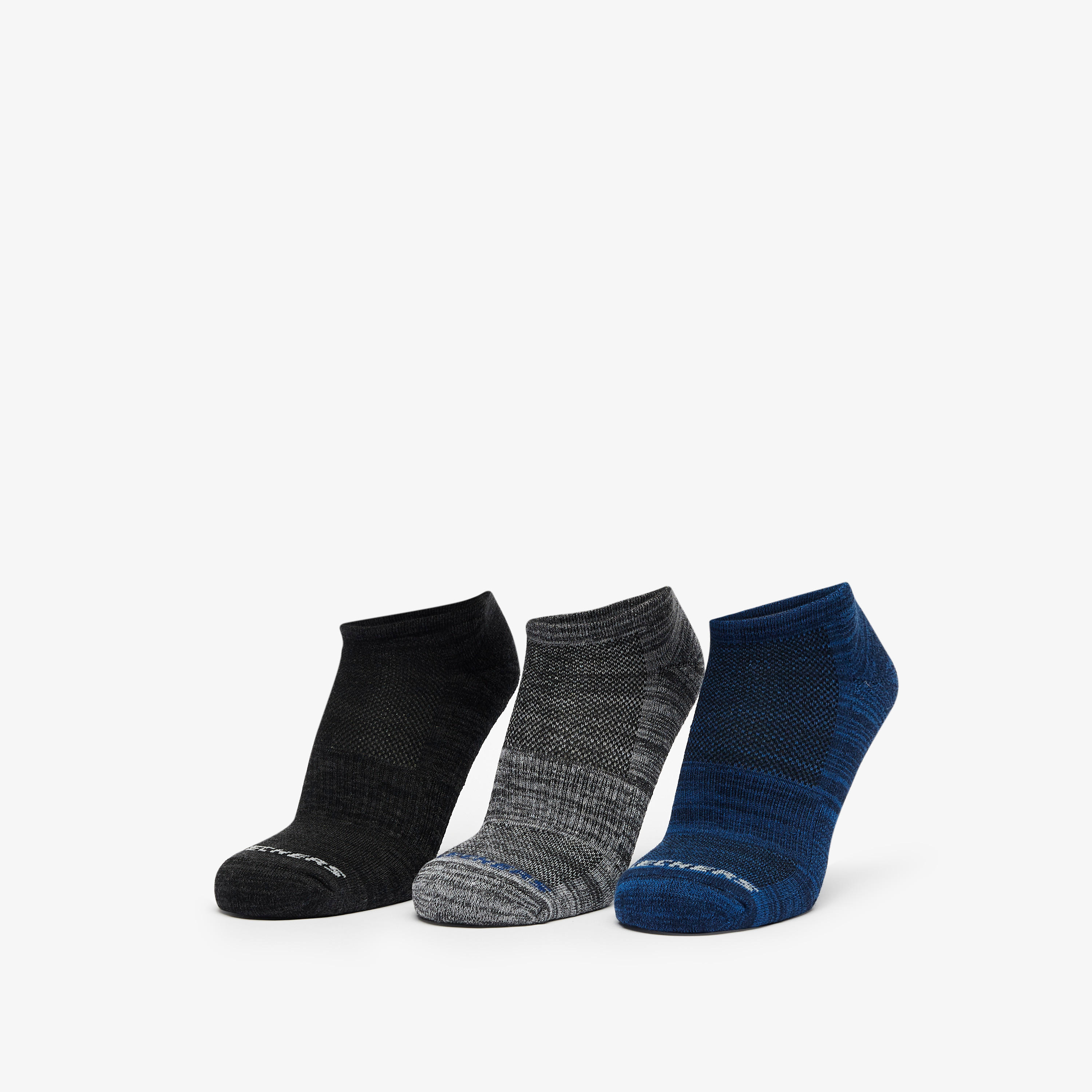جوارب رياضية بارزة الملمس بطول الكاحل من سكيتشرز - طقم 3 أزواج-men-socks-image-1