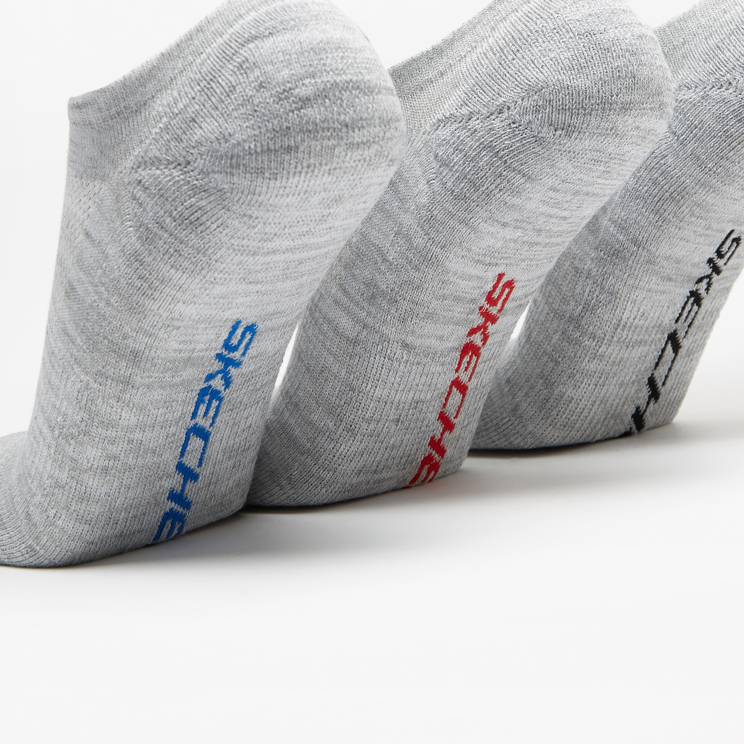 Skechers Textured No Show Sports Socks - Set of 3-men-socks-image-2