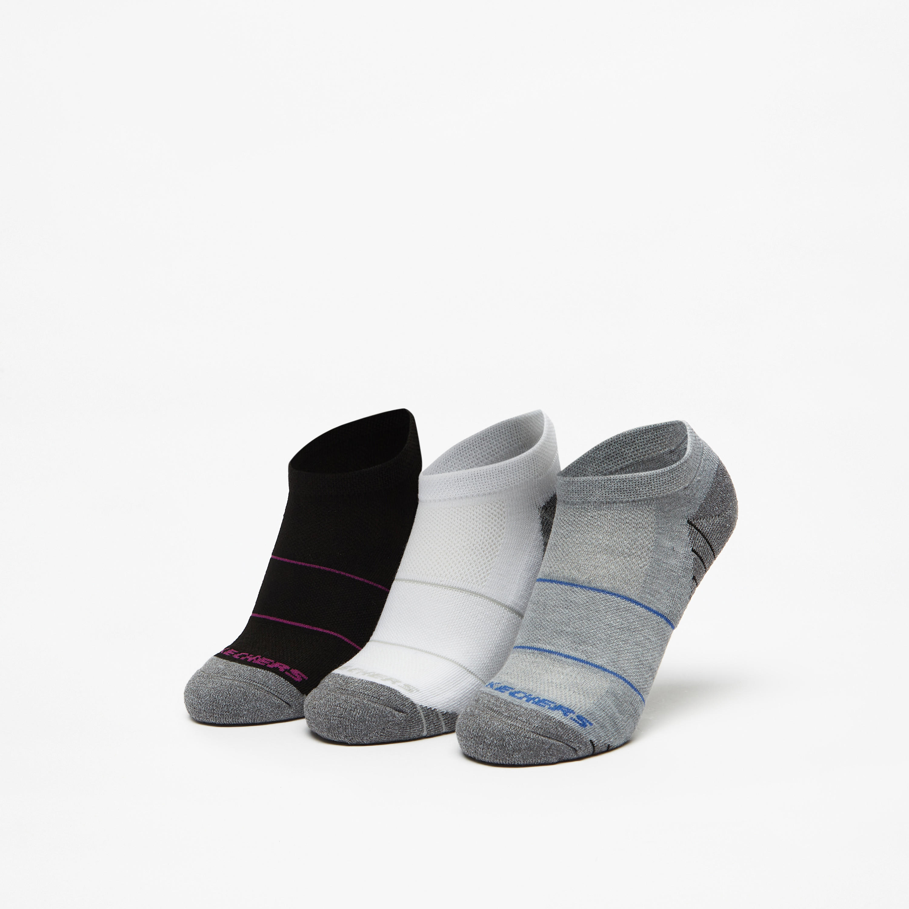 Skechers 3-Piece Striped Ankle Length Sports Socks Set - S114343-041-women-socksandstockings-image-1