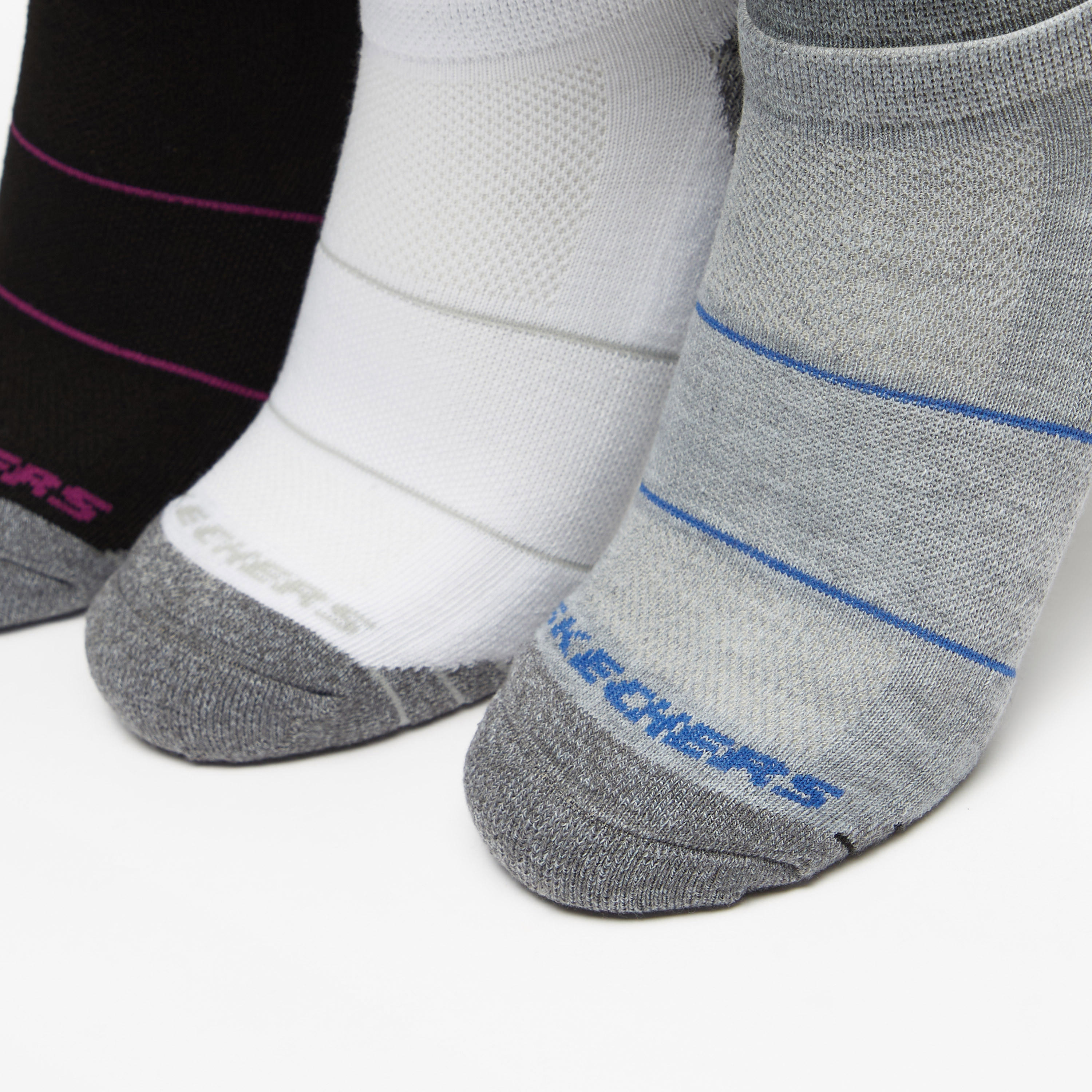 Skechers 3-Piece Striped Ankle Length Sports Socks Set - S114343-041-women-socksandstockings-image-2