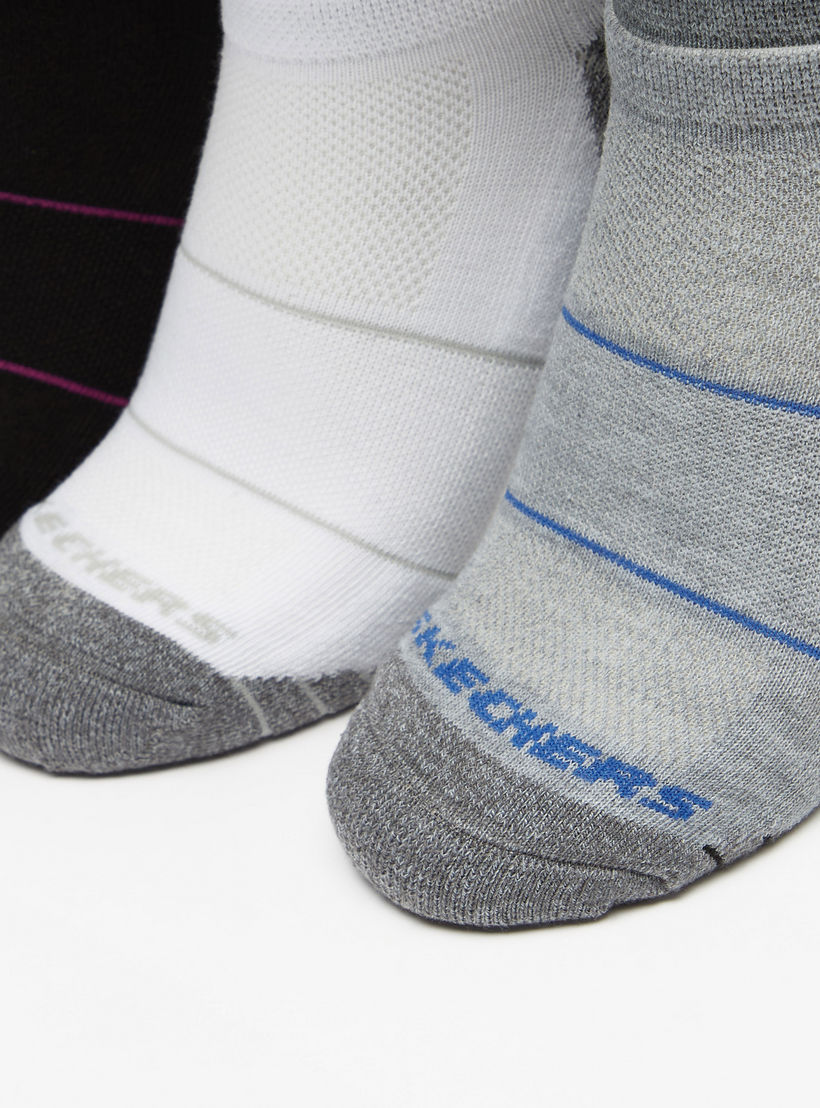 Skechers 3-Piece Striped Ankle Length Sports Socks Set - S114343-041-women-socksandstockings-image-2