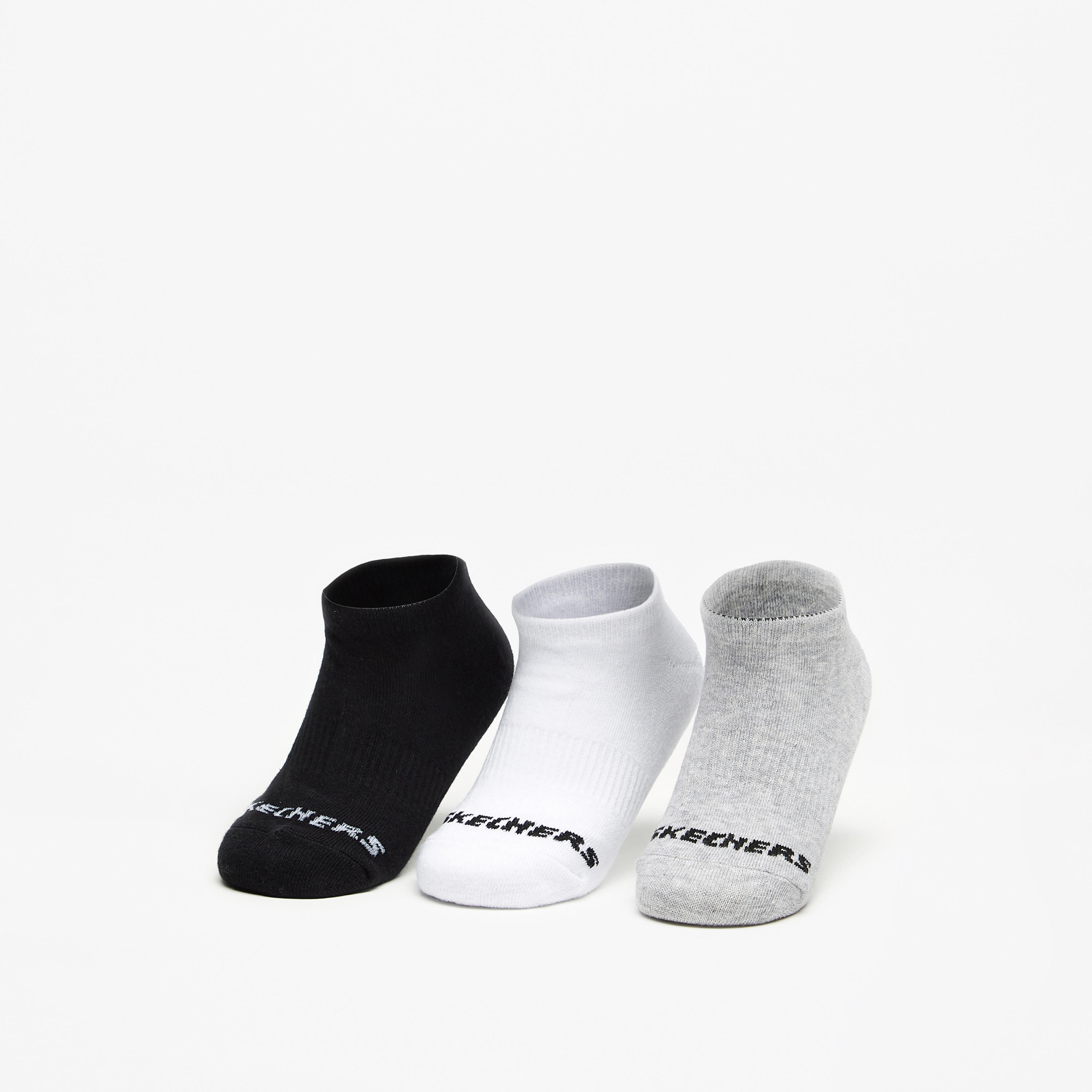 Skechers Unisex Non-Terry No Show Sports Socks - Set of 3, S114041B-107-girls-accessories-socks-image-1