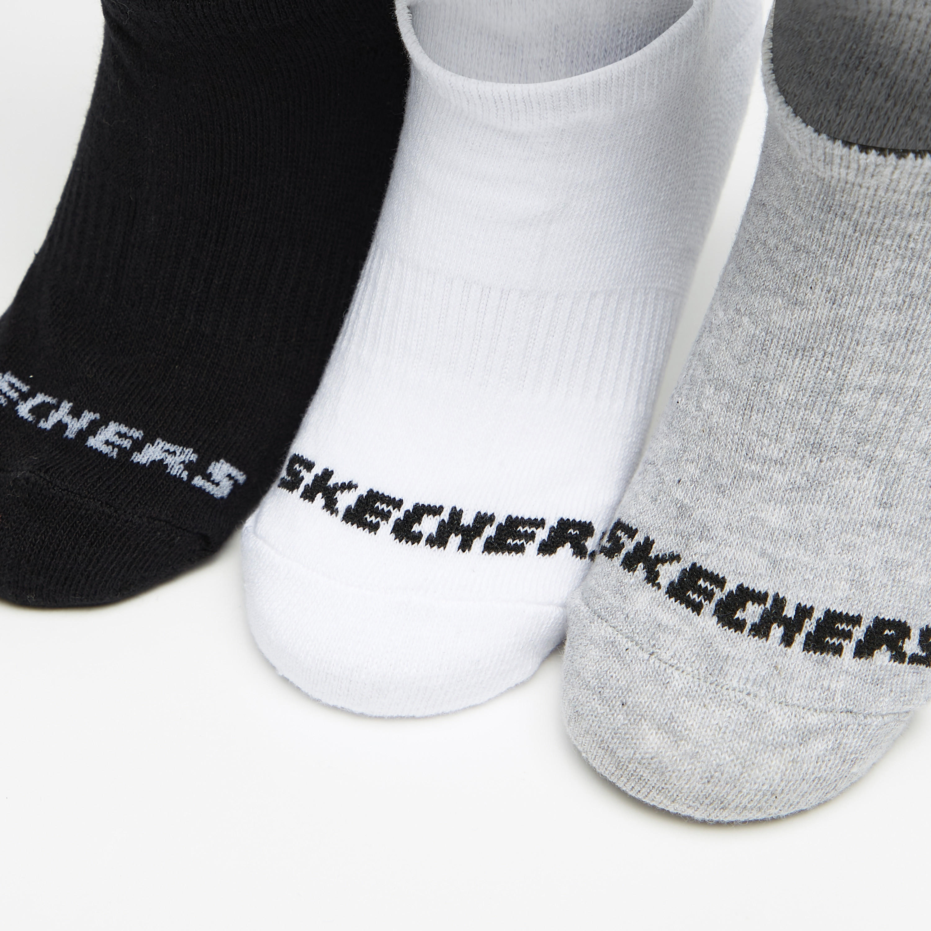 Skechers Unisex Non-Terry No Show Sports Socks - Set of 3, S114041B-107-girls-accessories-socks-image-2
