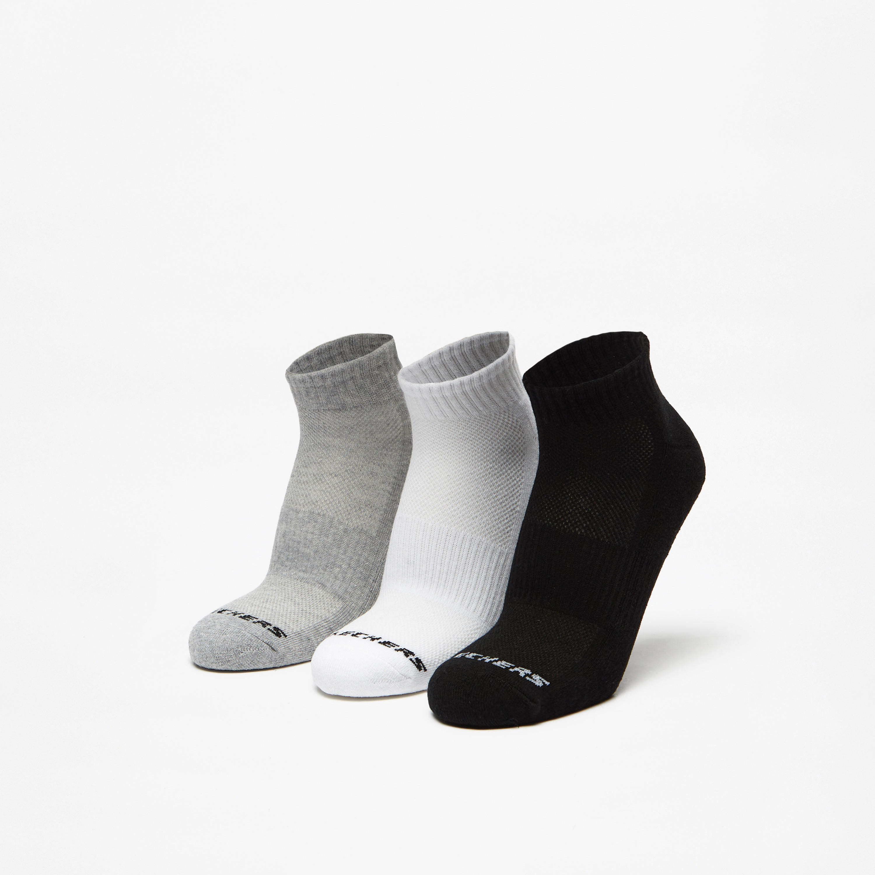 Skechers Logo Print Ankle Length Sports Socks - Set of 3-men-socks-image-1