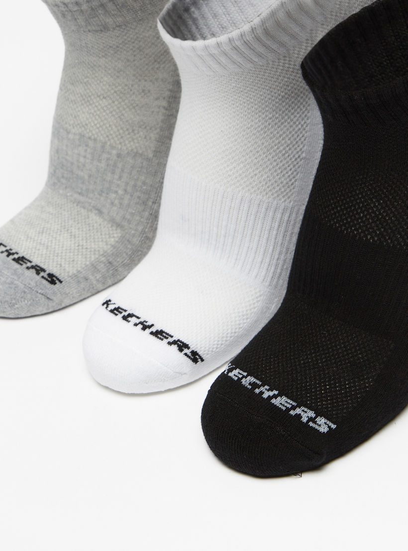 Skechers Logo Print Ankle Length Sports Socks - Set of 3-men-socks-image-2