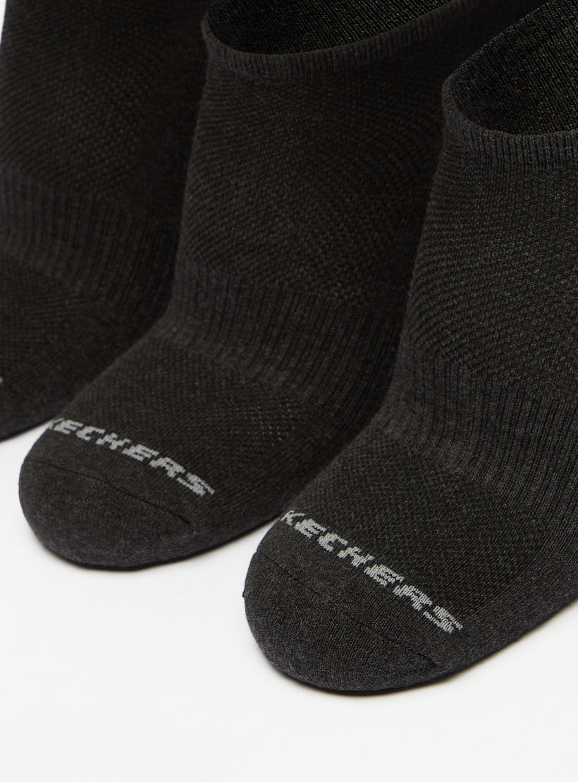 جوارب رياضية بطول الكاحل بطبعات شعار من سكيتشرز - طقم 3 أزواج-men-socks-image-2