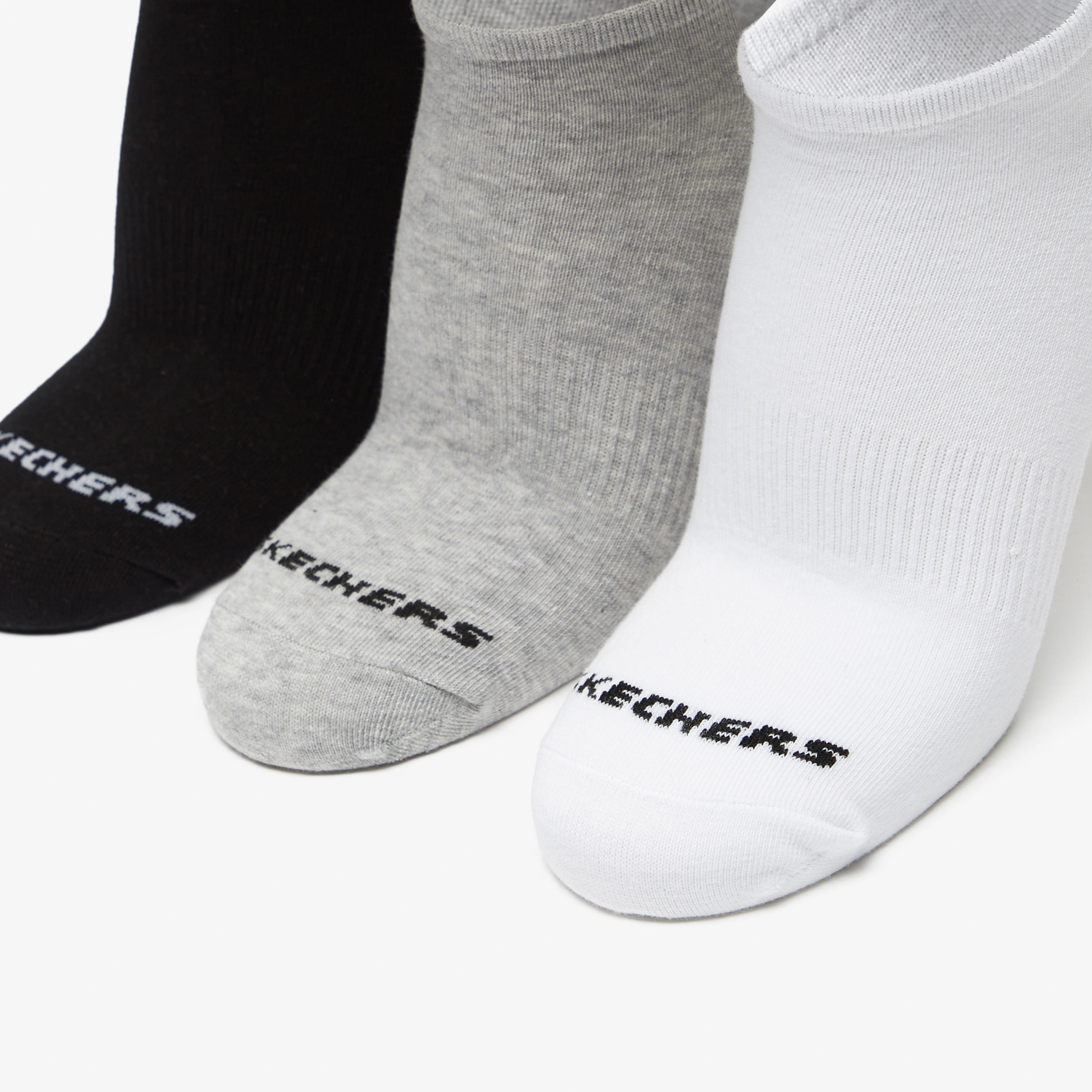 Skechers Logo Print No Show Sports Socks - Set of 3-men-socks-image-2