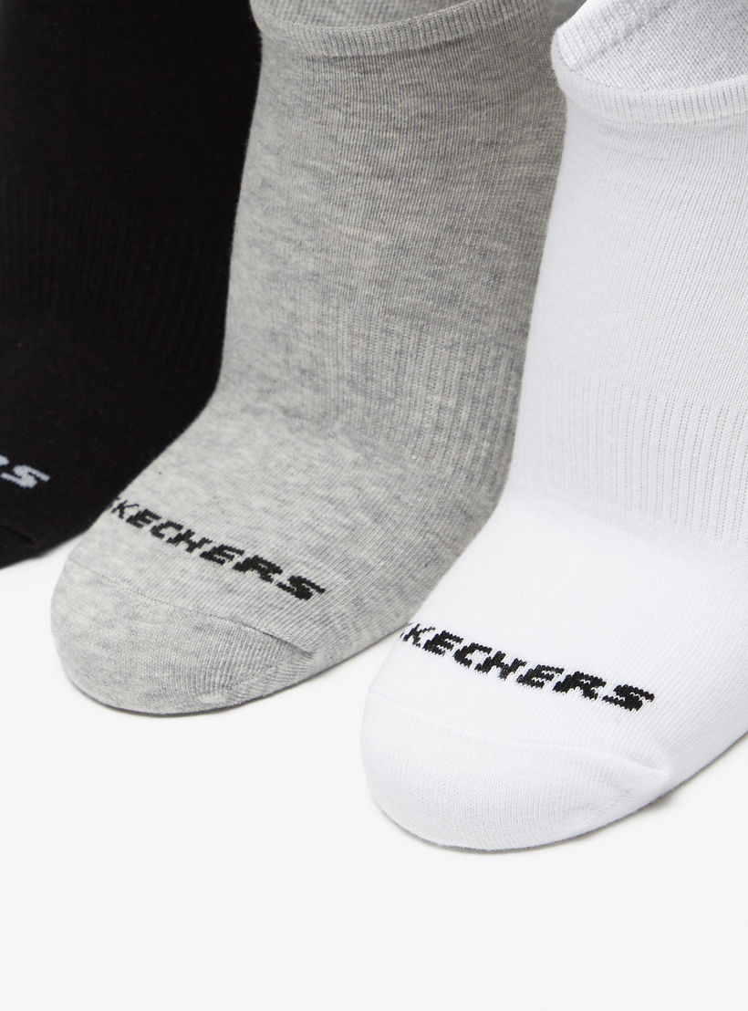 Skechers Logo Print No Show Sports Socks - Set of 3-men-socks-image-2