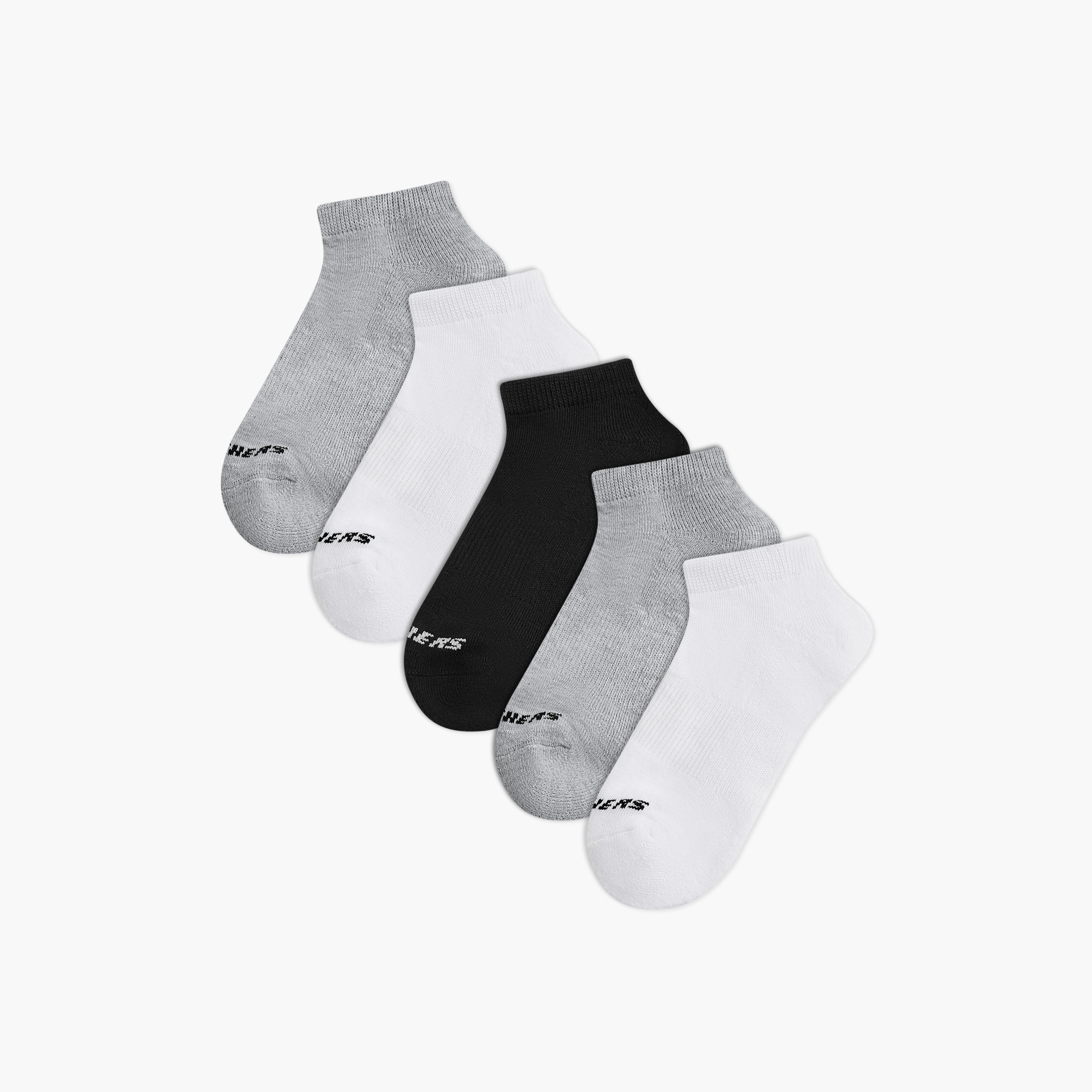 طقم جوارب بطول الكاحل 3 أزواج سادة من سكيتشرز-girls-accessories-socks-image-1