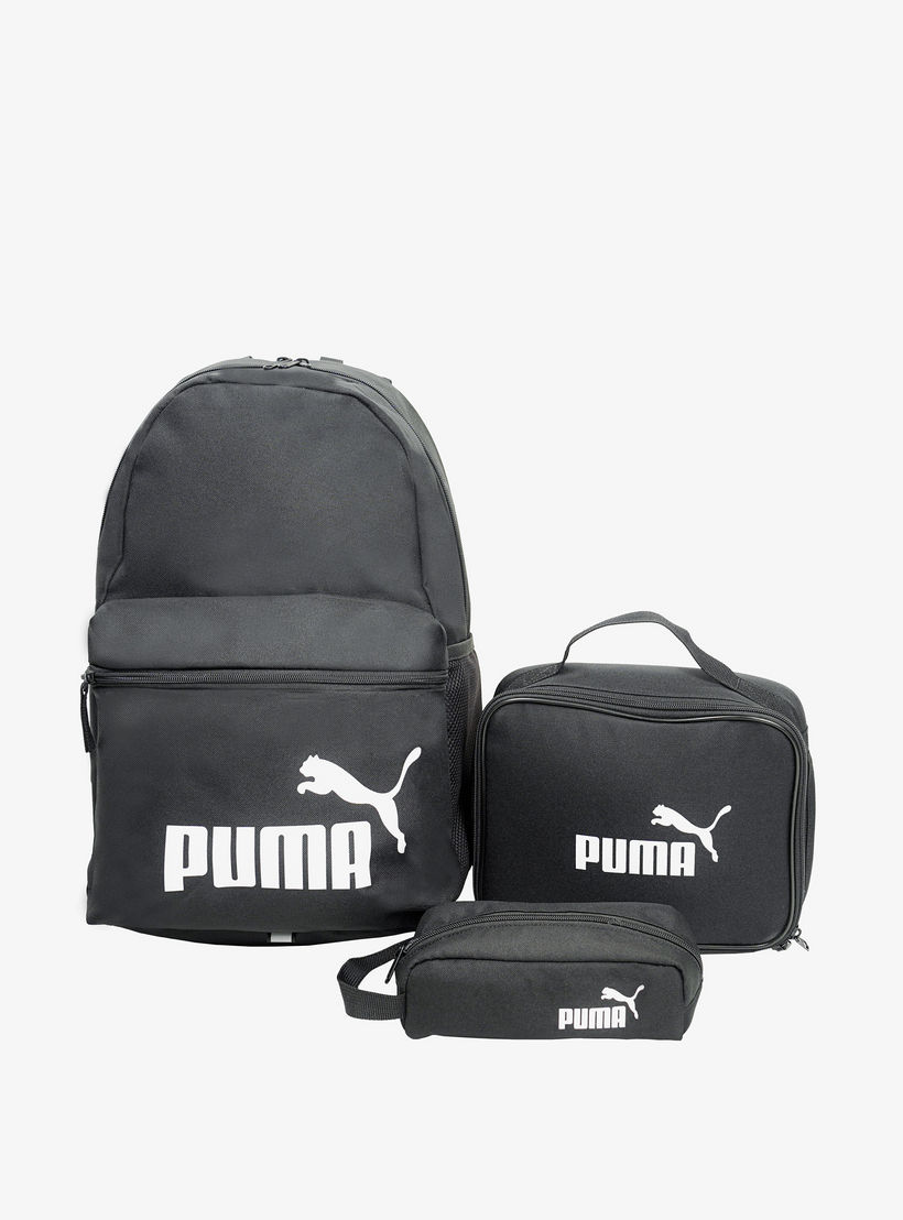 Puma Logo Print Backpack with Lunch Bag and Pouch-school-bagsandbackpacks-backpacks-image-8