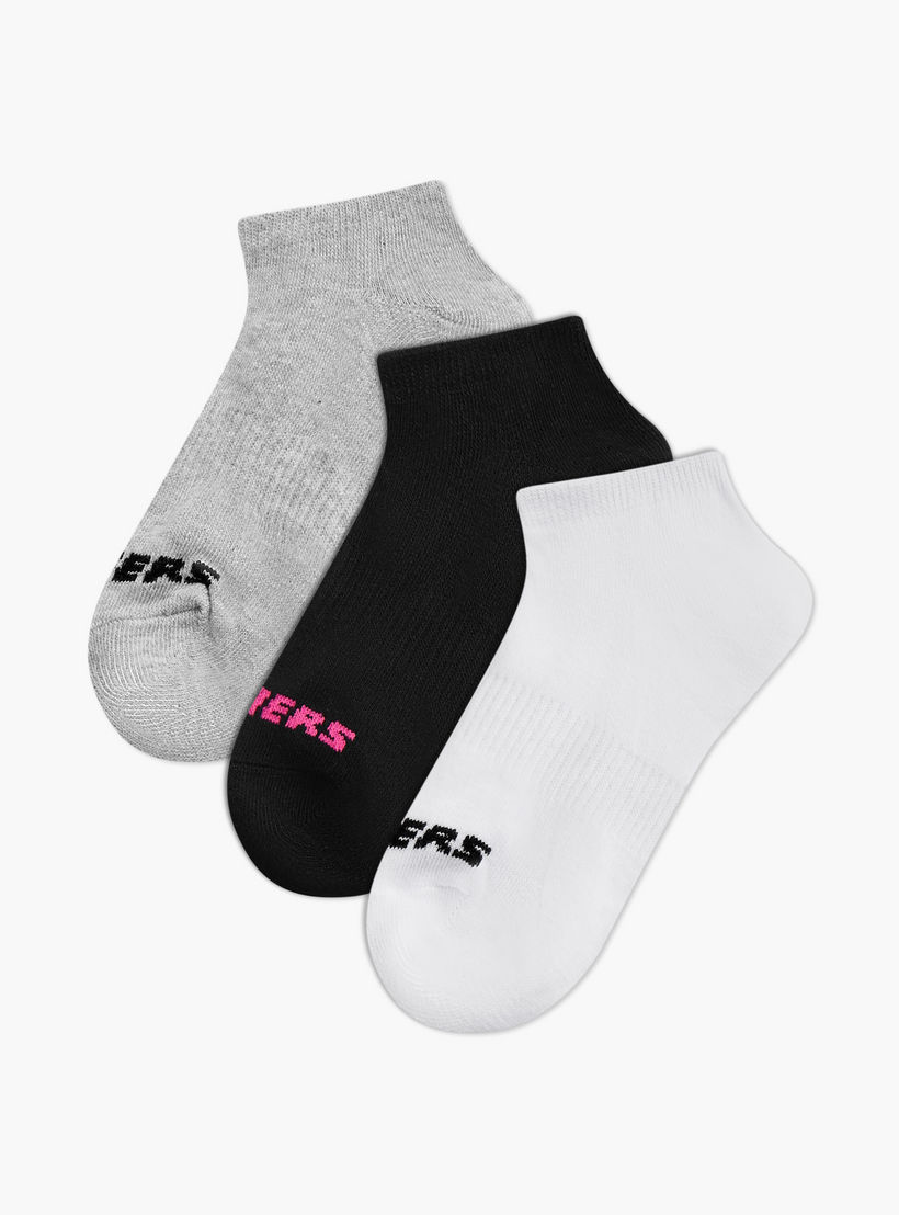 طقم جوارب بطول الكاحل وطبعات شعار من سكيتشيرز عدد 3-girls-accessories-socks-image-1