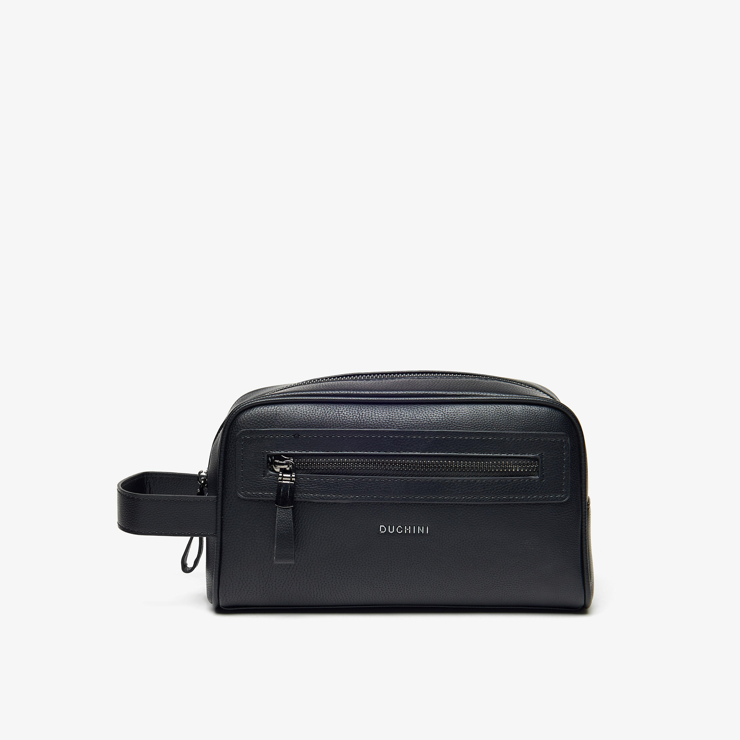 شنطة صغيرة سادة بسحّاب إغلاق وحزام معصم من دوتشيني-men-bags-image-1