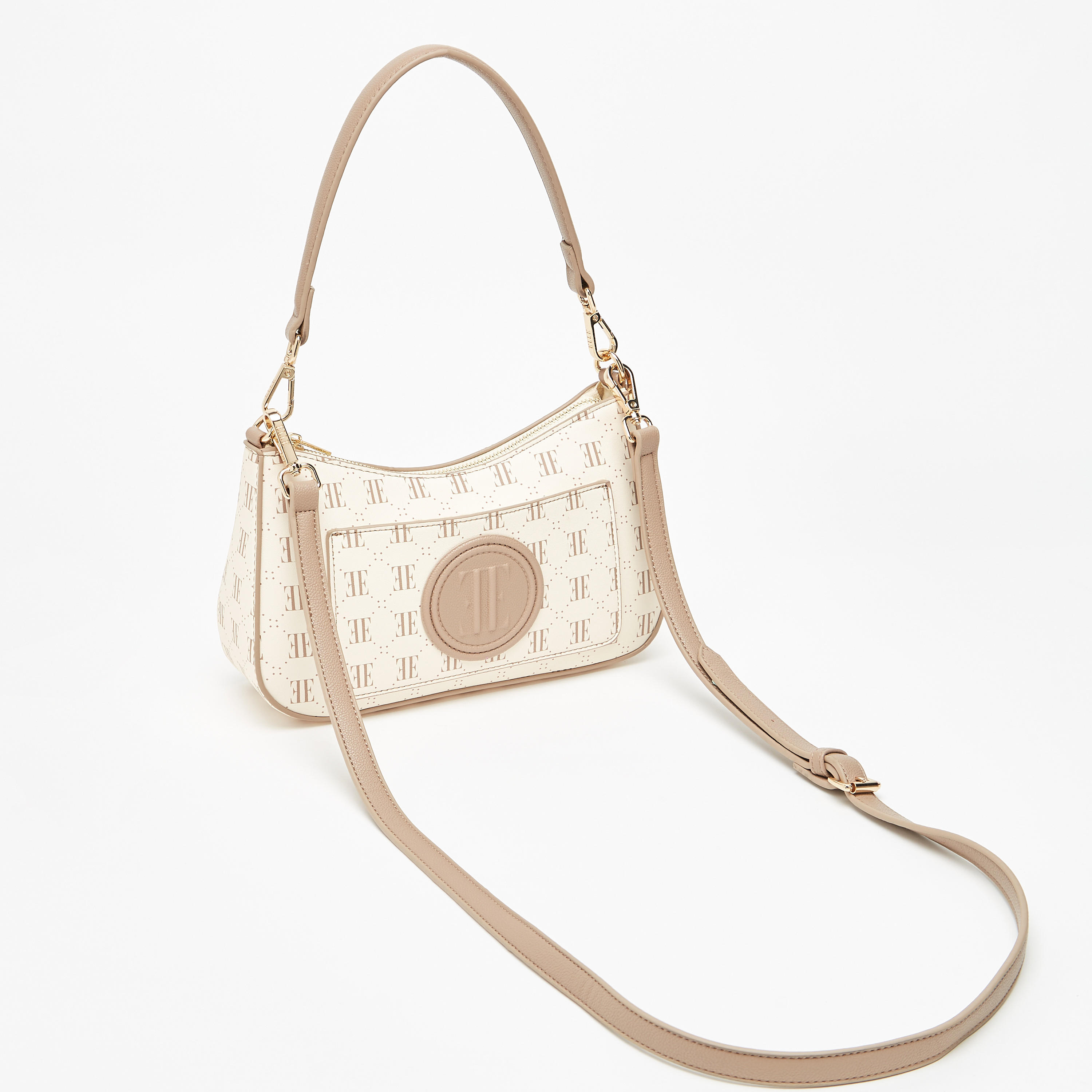 Elle All-Over Printed Shoulder Bag with Detachable Strap and Zip Closure-women-bagsandwallets-handbags-image-2