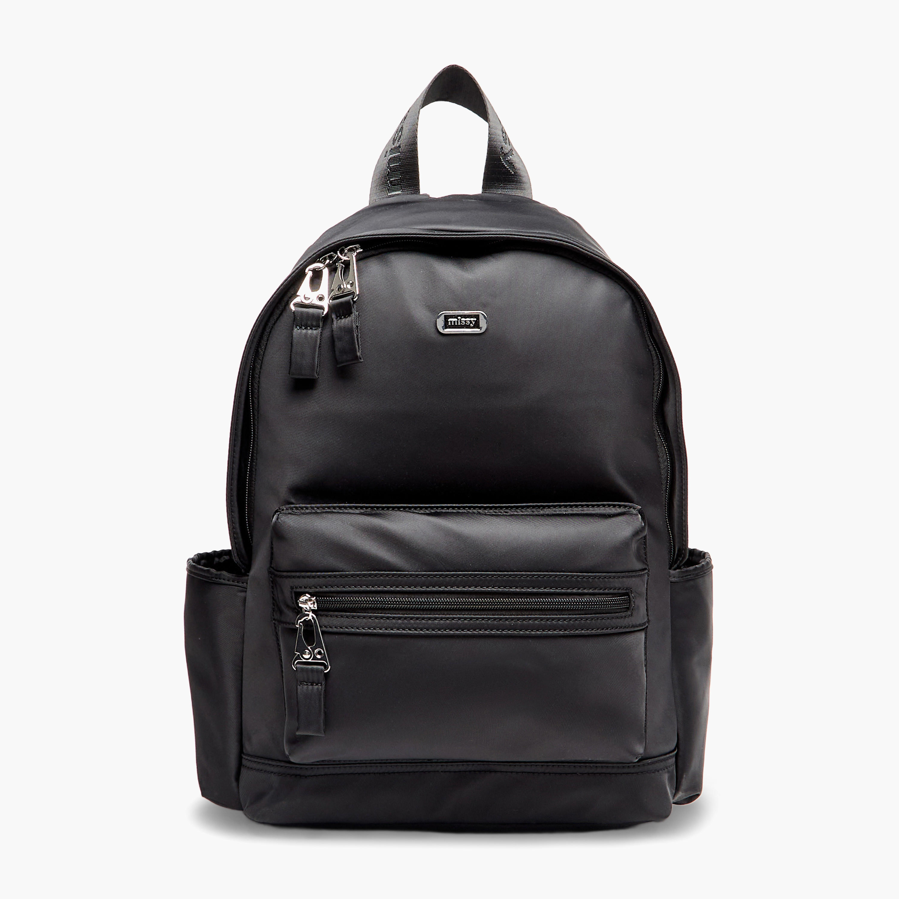 Missy Solid Backpack with Zip Closure and Adjustable Strap-women-bagsandwallets-backpacks-image-1