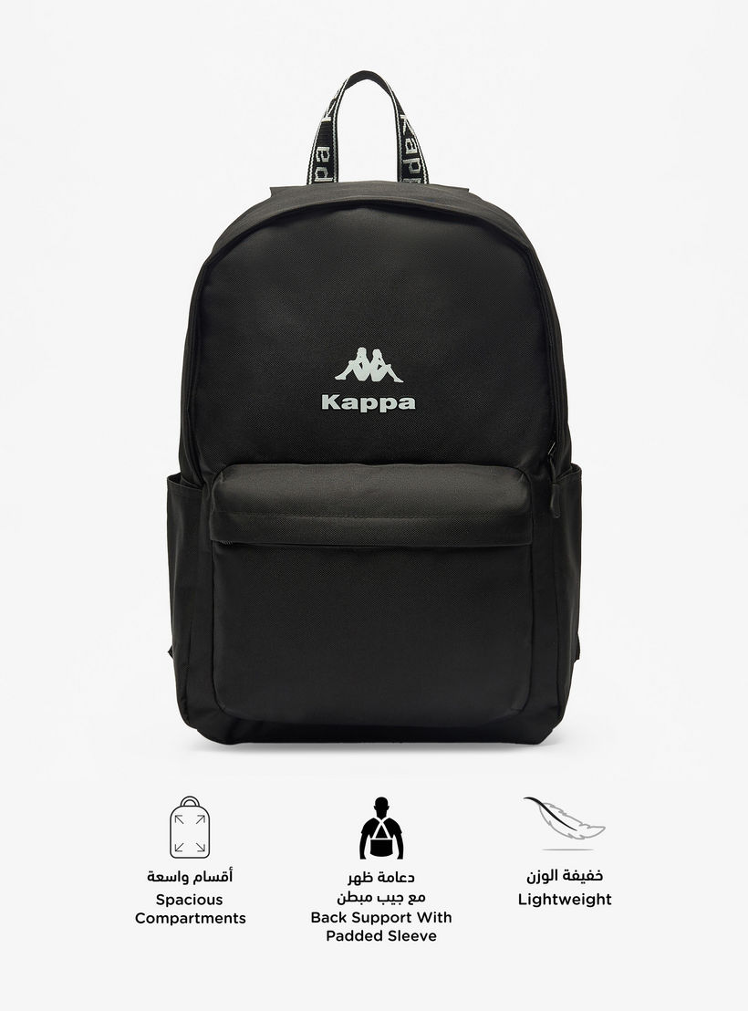 Kappa Logo Detail Backpack with Adjustable Shoulder Straps-school-bagsandbackpacks-backpacks-image-2