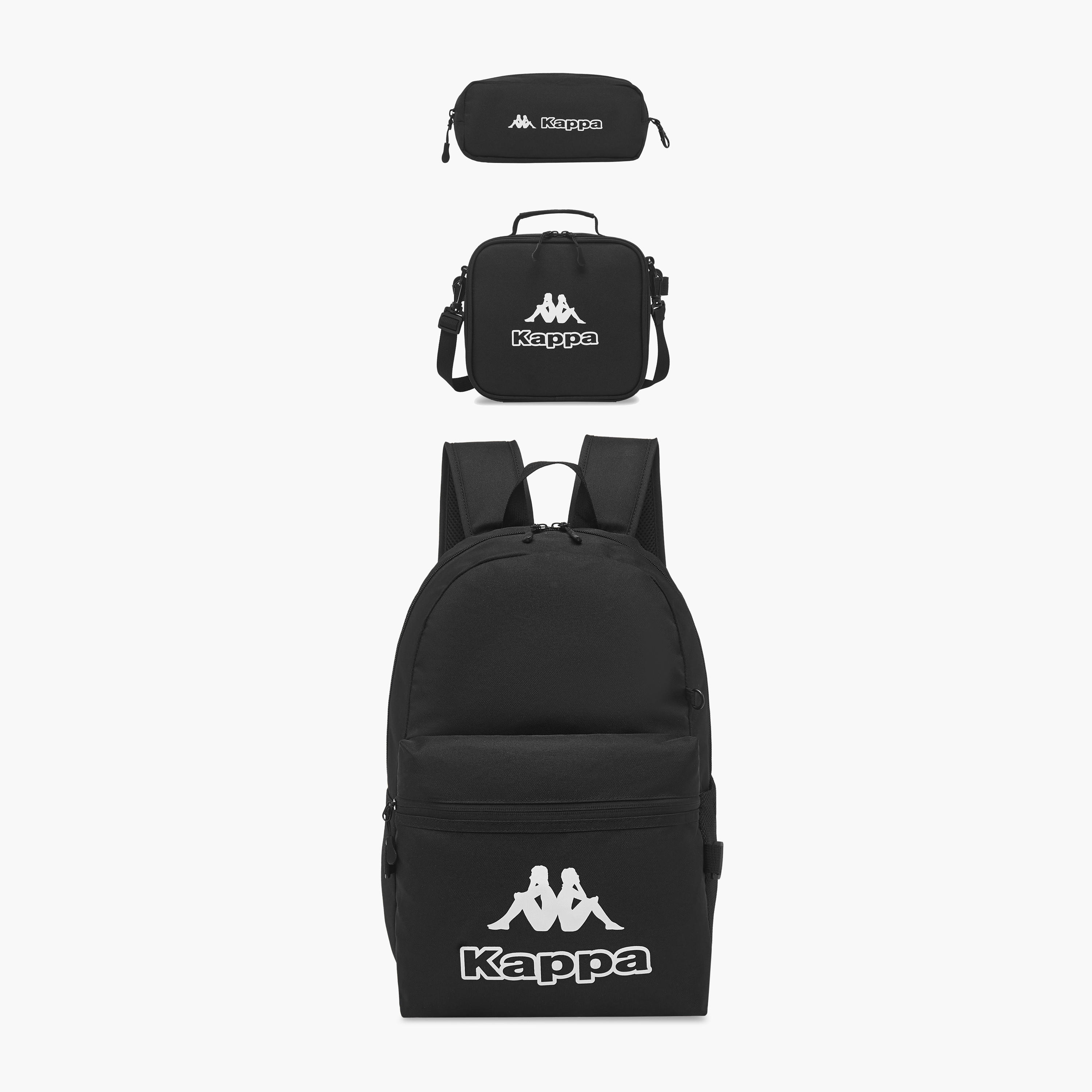 Kappa Logo Print Backpack with Lunch Bag and Pencil Case set-school-bagsandbackpacks-backpacks-image-1