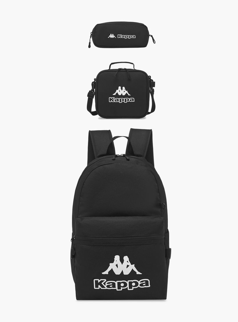 Kappa Logo Print Backpack with Lunch Bag and Pencil Case set-school-bagsandbackpacks-backpacks-image-1