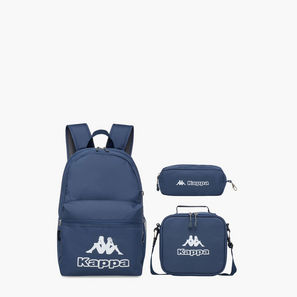 Kappa Logo Print Backpack with Lunch Bag and Pencil Case set-school-image-1