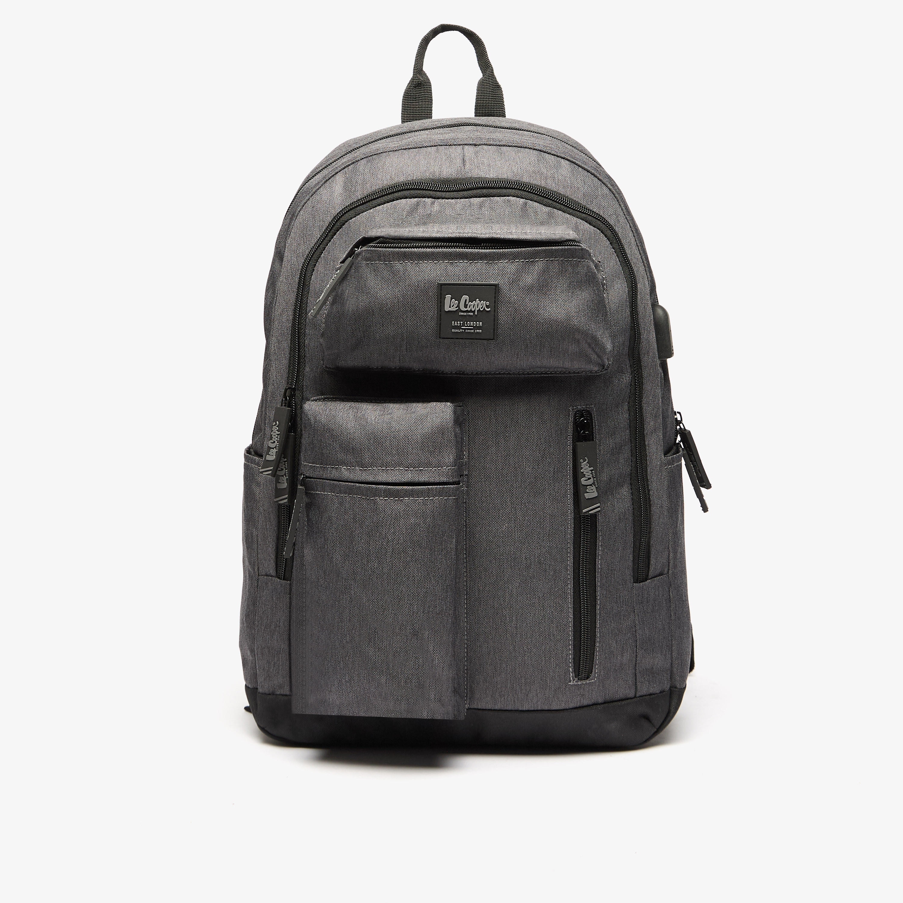 Lee Cooper Solid School Backpack with Adjustable Straps and Zip Closure - 32x15x47 cm-school-bagsandbackpacks-backpacks-image-1