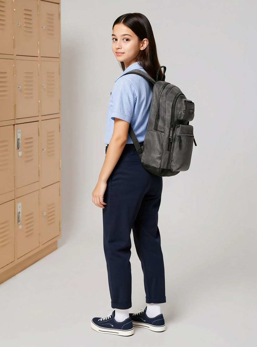 Lee Cooper Solid School Backpack with Adjustable Straps and Zip Closure - 32x15x47 cm-school-bagsandbackpacks-backpacks-image-3