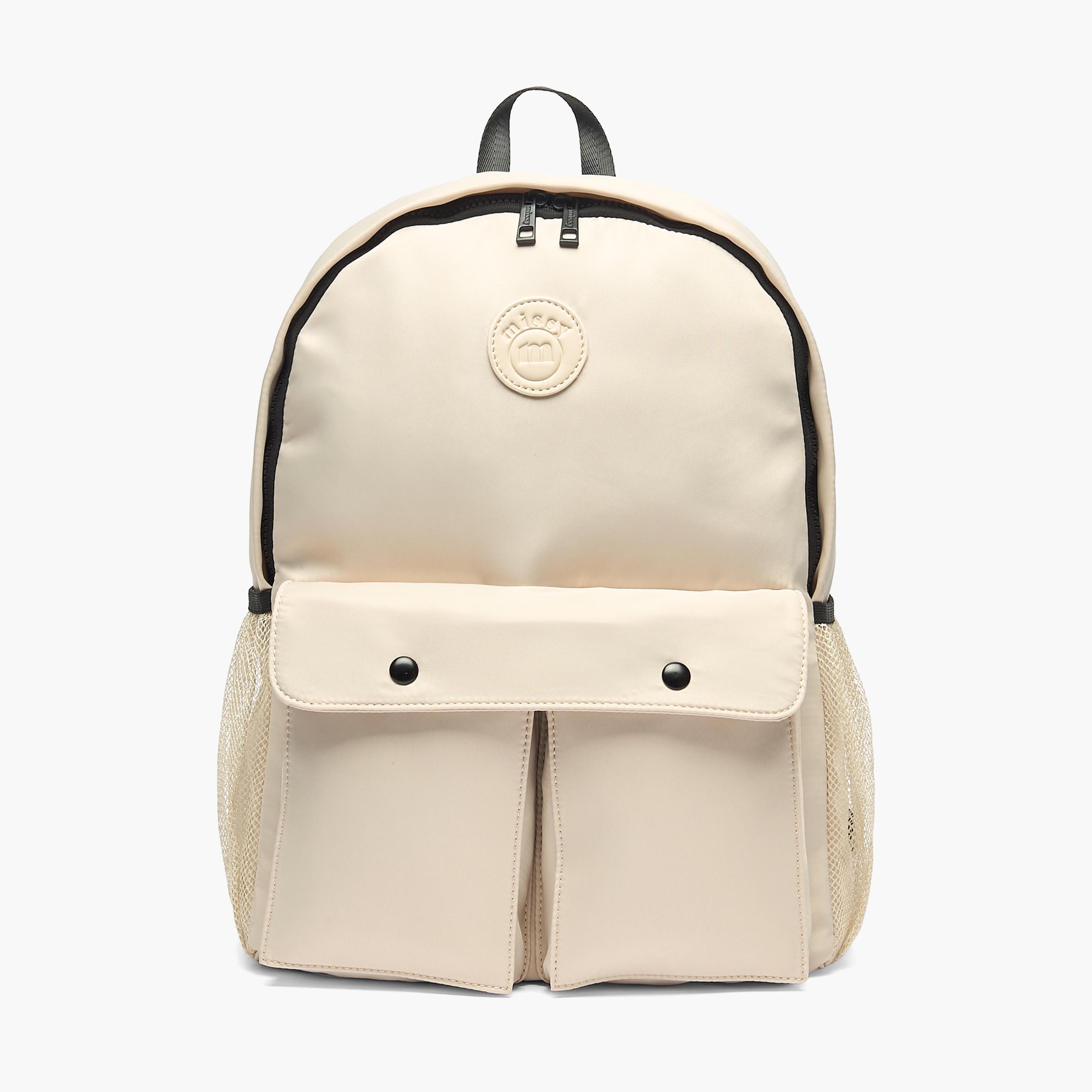 Missy Solid Backpack with Adjustable Straps and Zip Closure - 12x30x41 cm-women-bagsandwallets-backpacks-image-1