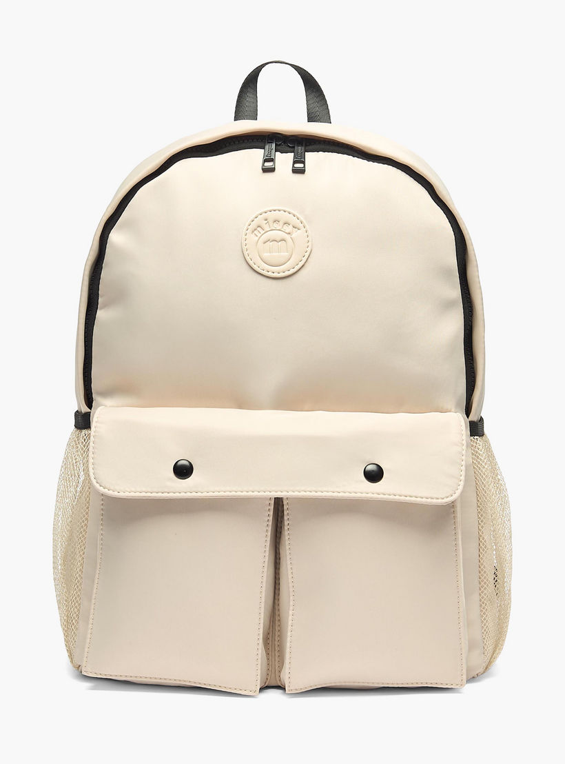 Missy Solid Backpack with Adjustable Straps and Zip Closure - 12x30x41 cm-women-bagsandwallets-backpacks-image-1