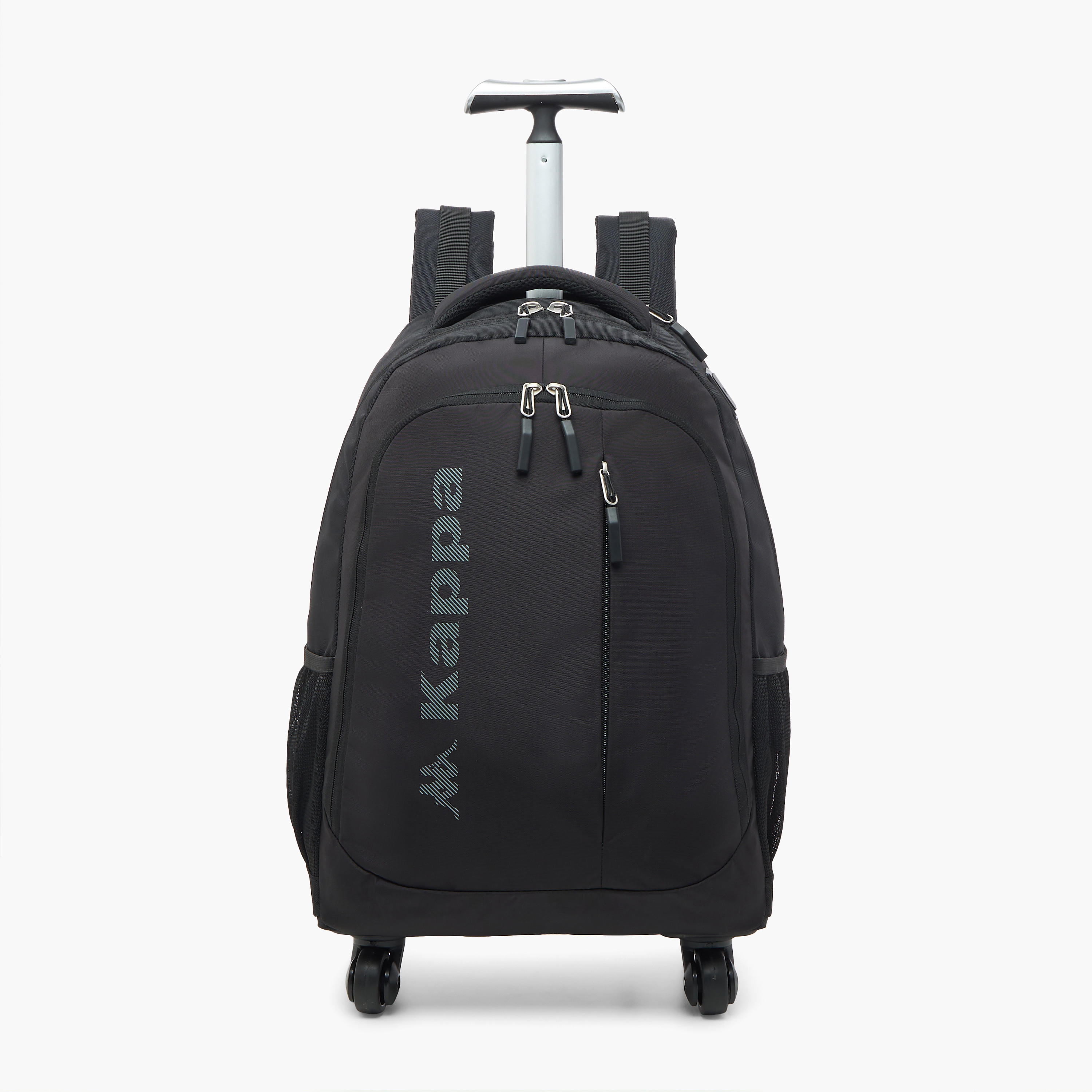 Kappa Logo Print Trolley School Backpack with Retractable Handle - 48x34x23 cm-school-bagsandbackpacks-trolleybags-image-1